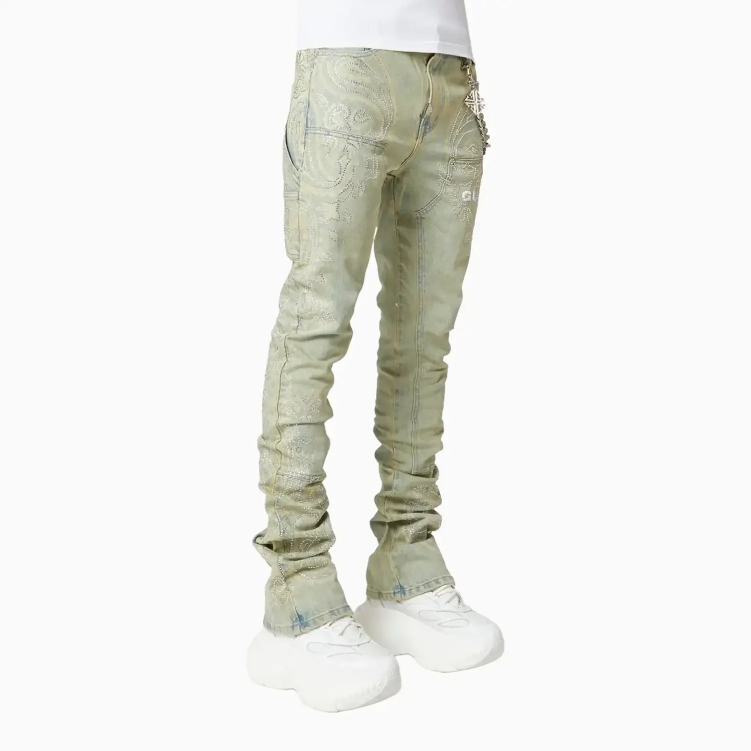 Men's Vintage Paisley Denim Pant Guapi - Tops and Bottoms USA