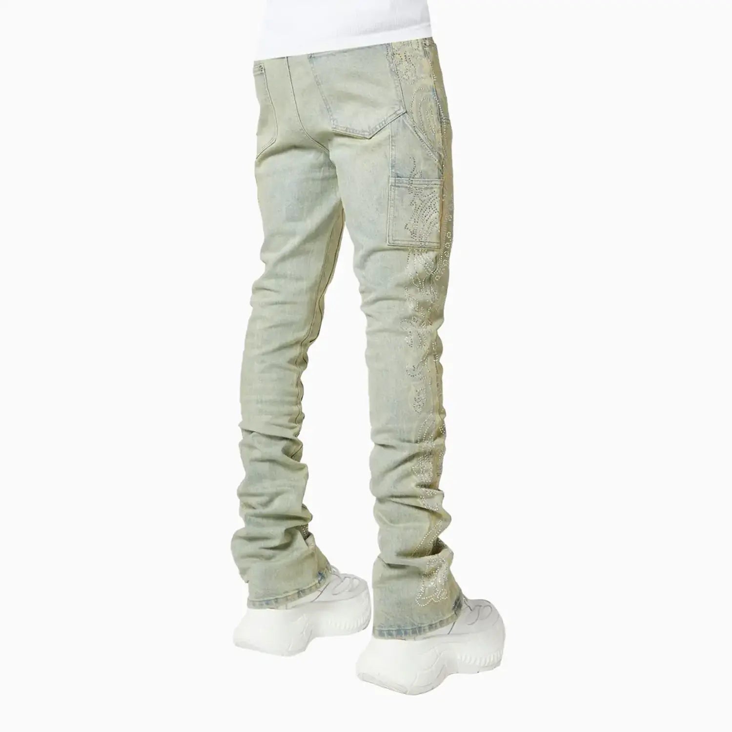 Men's Vintage Paisley Denim Pant Guapi - Tops and Bottoms USA