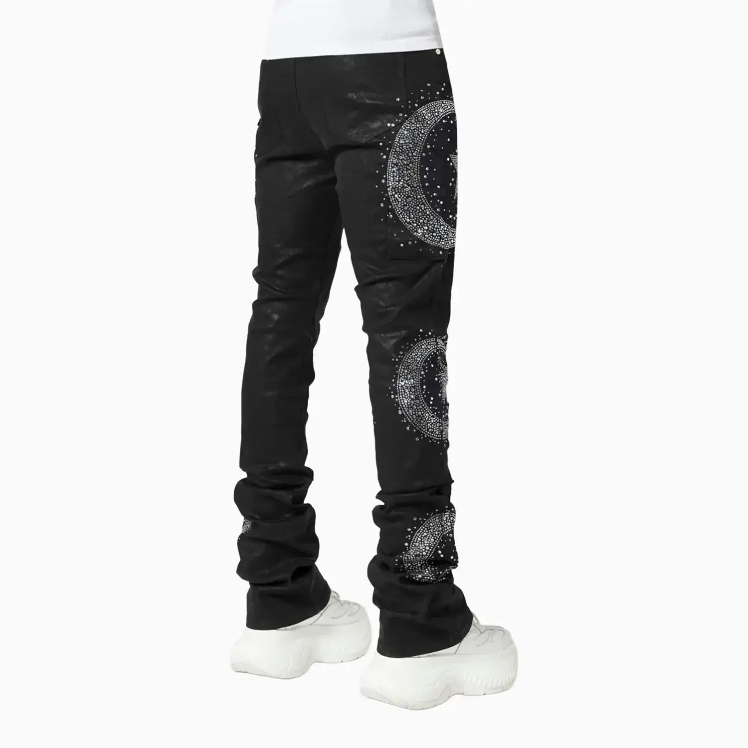Guapi Men's Waxed Calligraphy Denim Pant