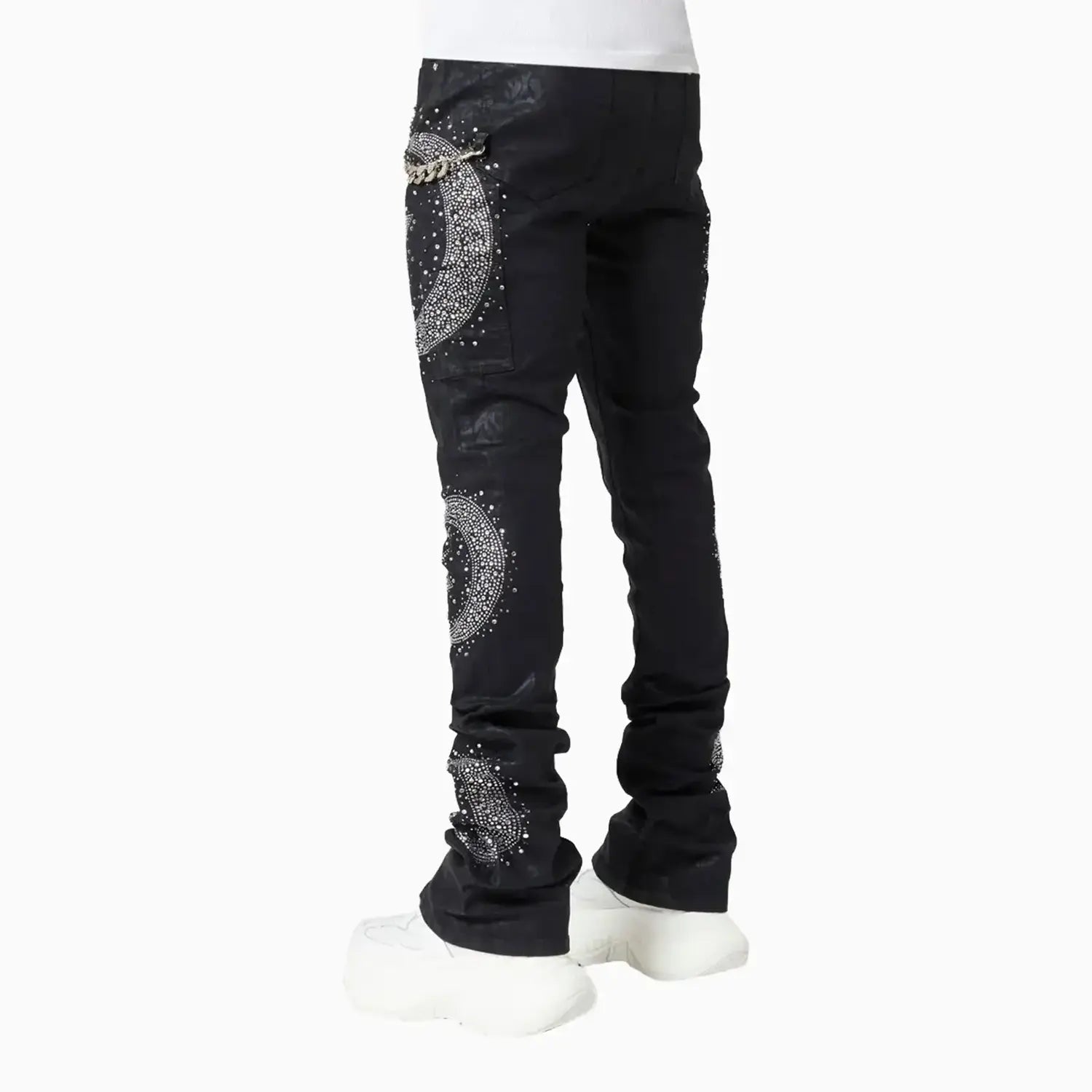 Guapi Men's Waxed Calligraphy Denim Pant