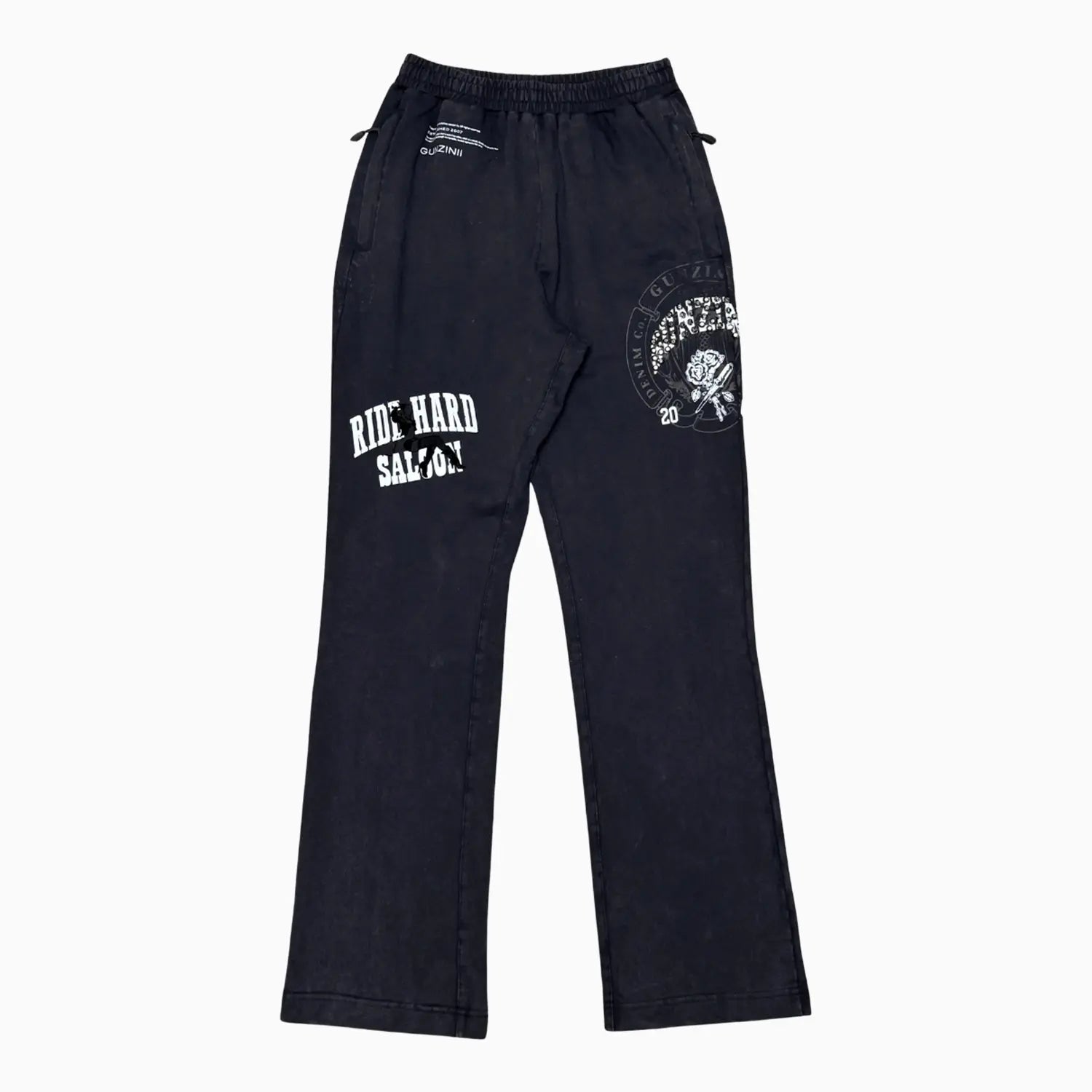 Men's Ride Hard Washed Black Graphic Jogger Set