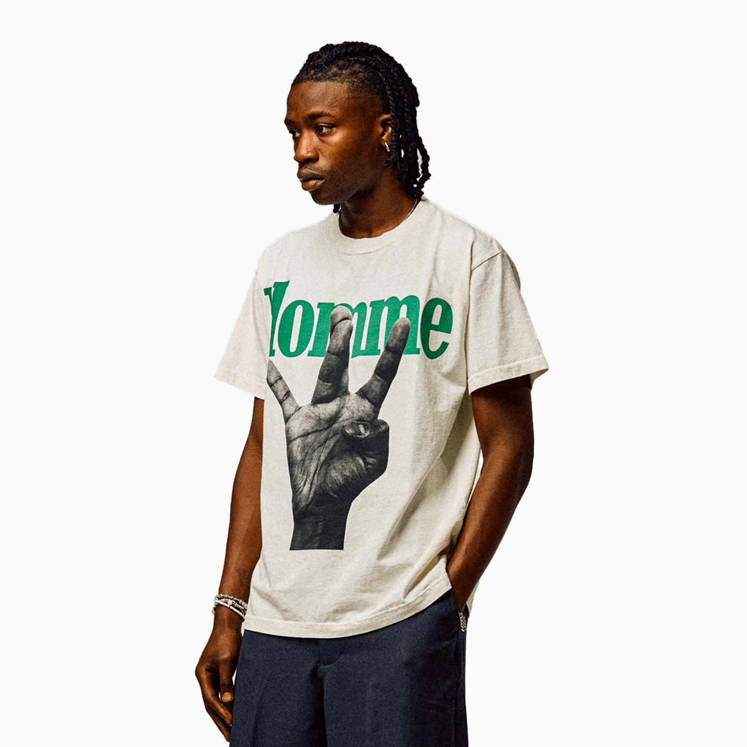 homme-femme-mens-twisted-fingers-short-sleeve-t-shirt-atonce2311-2-grn