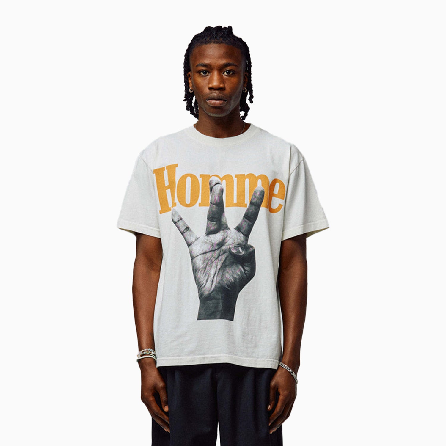 Homme Femme Men's Twisted Fingers T Shirt