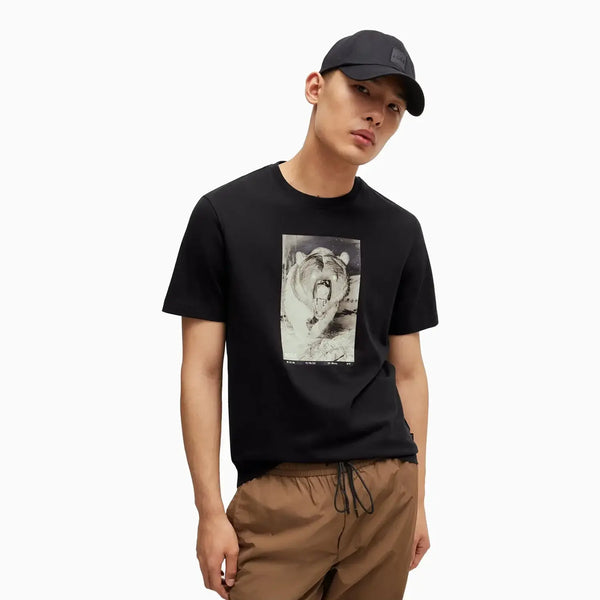Hugo Boss Men's Cotton Jersey Regular Fit T-Shirt With