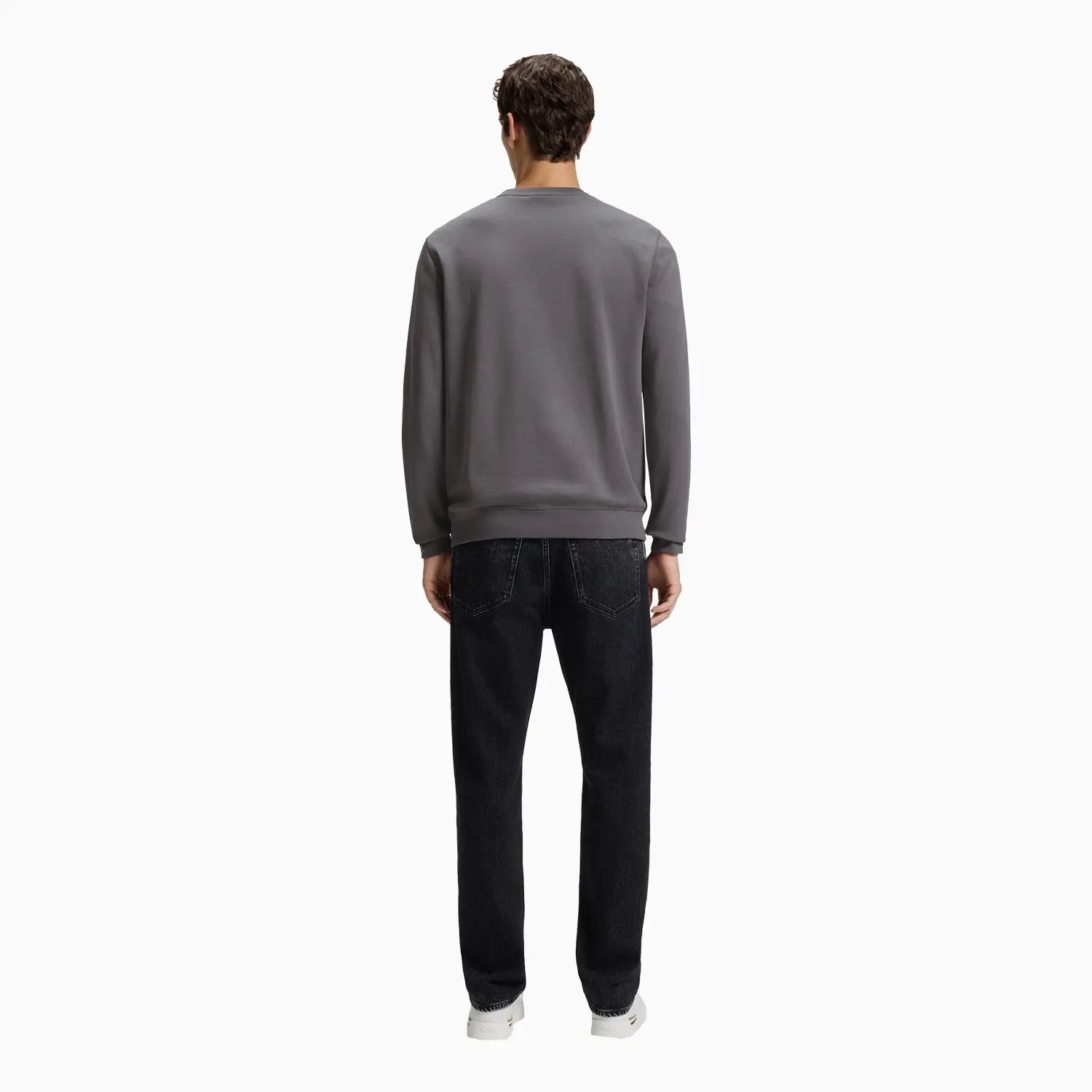 Men's Cotton Terry Sweatshirt with Logo Patch
