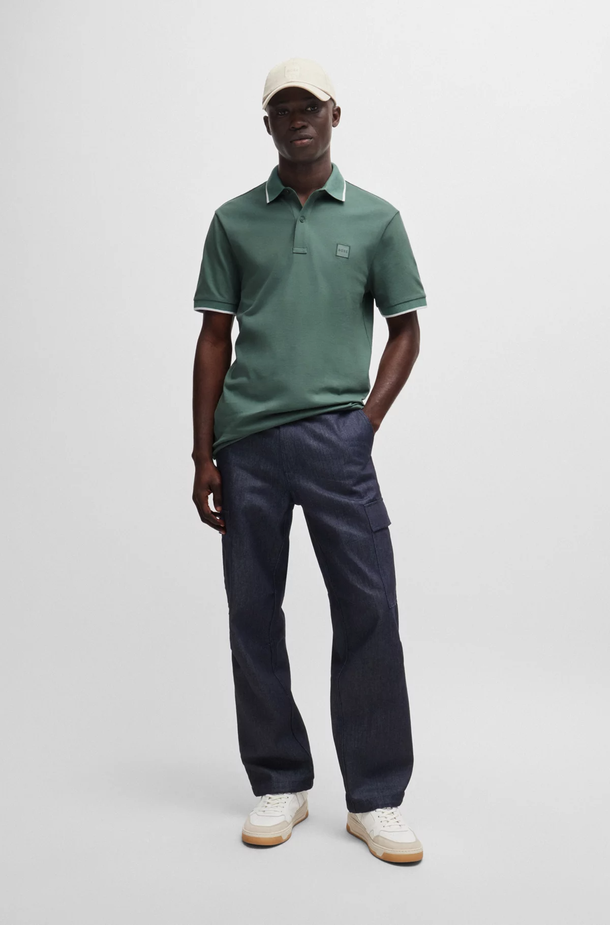 Hugo Boss Men's Slim Fit Polo Shirt Gray Size XL