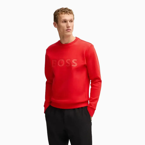 Hugo Boss Men's Stretch Cotton Sweatshirt With Sandwich Logo Hugo Boss Men's Stretch Cotton Sweatshirt With Sandwich Logo