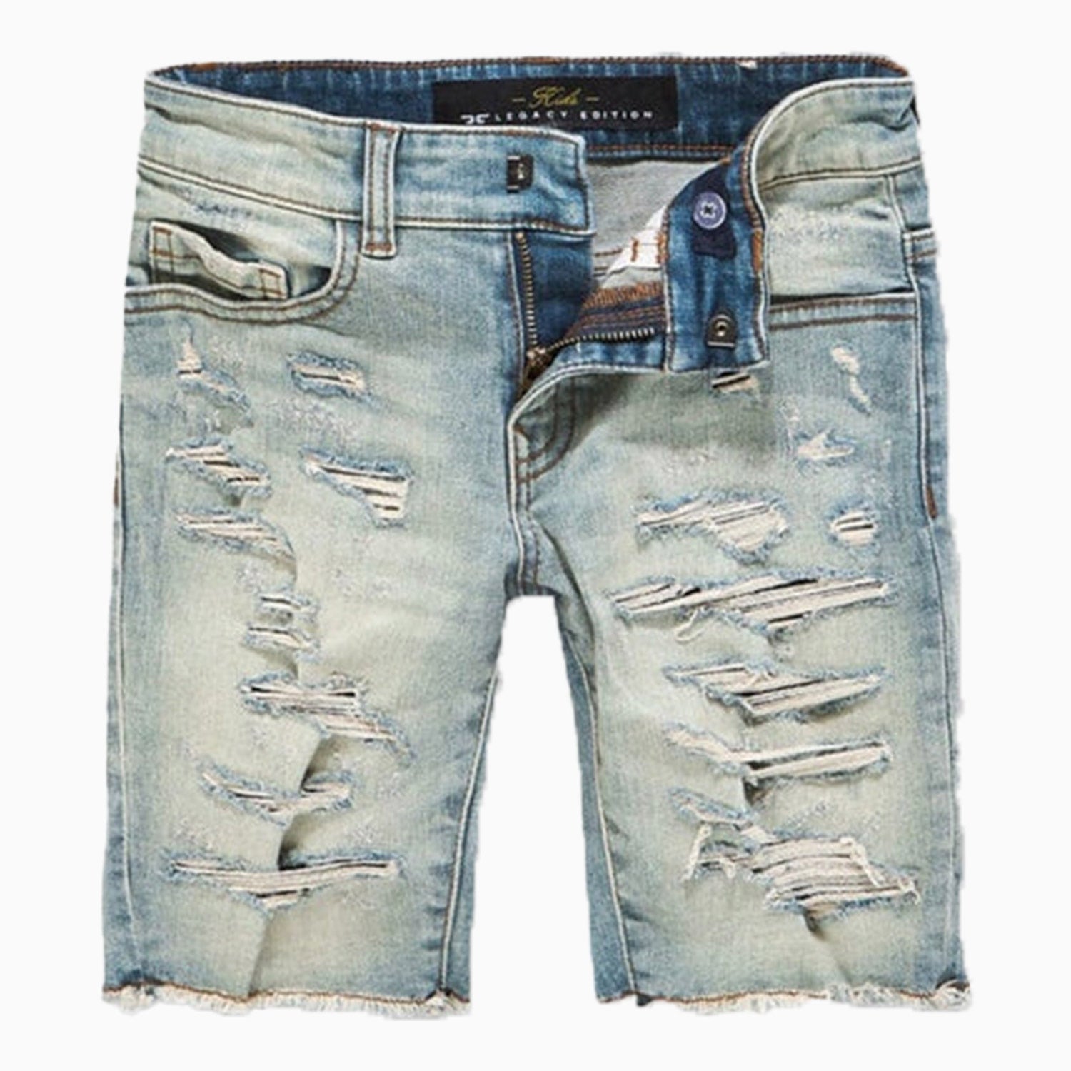 Kid's Shredded Abyss Denim Shorts