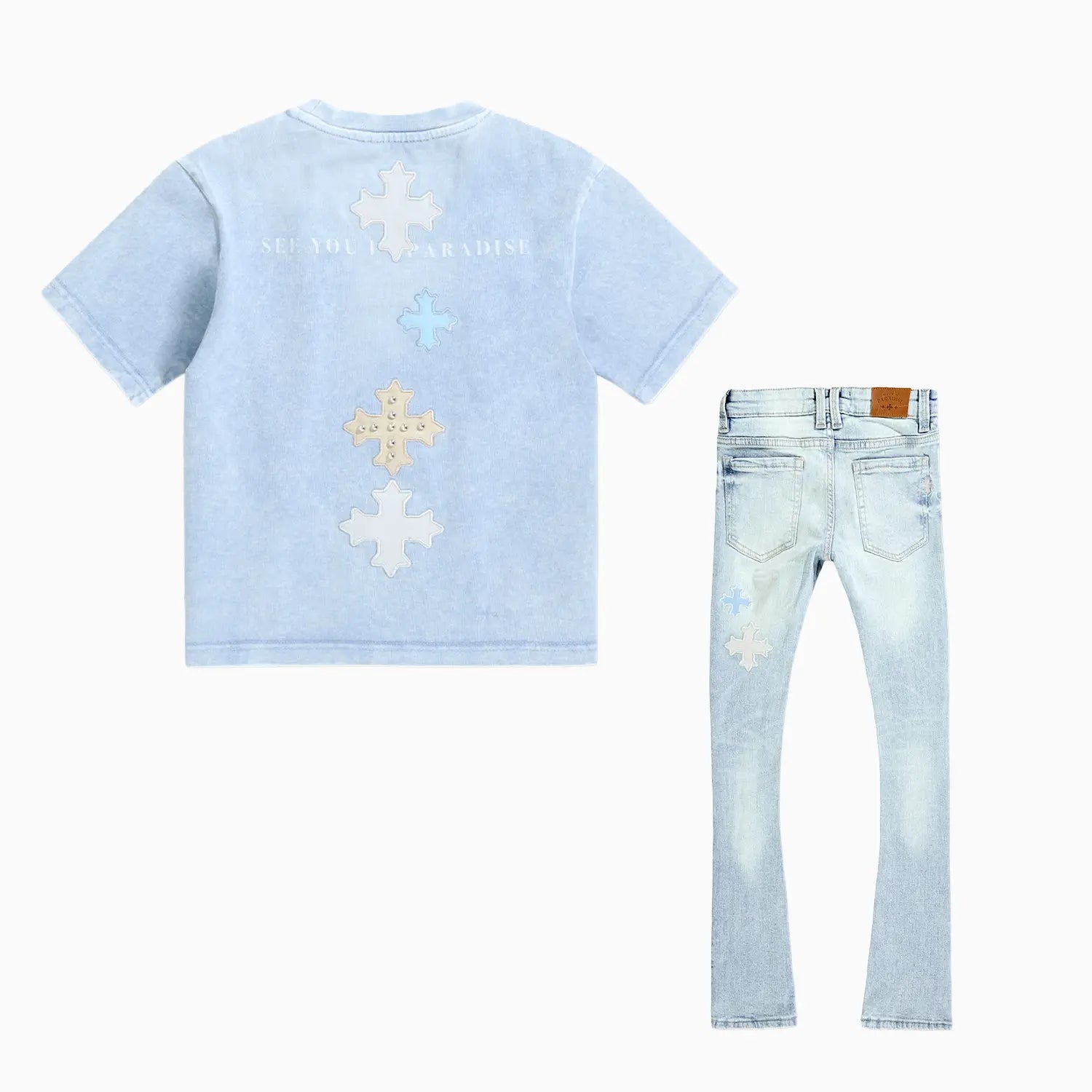 Kid's Utopia T-Shirt and Reckoning Stacked Denim Pant Outfit Jordan Craig - Tops and Bottoms USA
