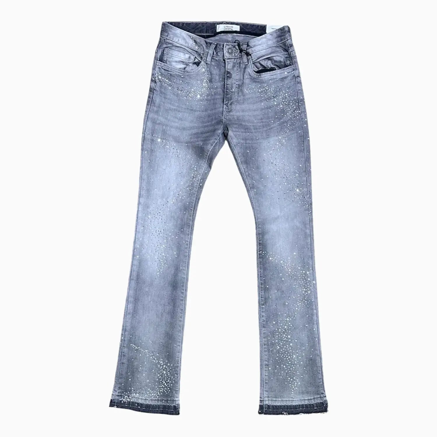Men's Liquid Crystals Small & Big Crystals Stacked Denim Pant