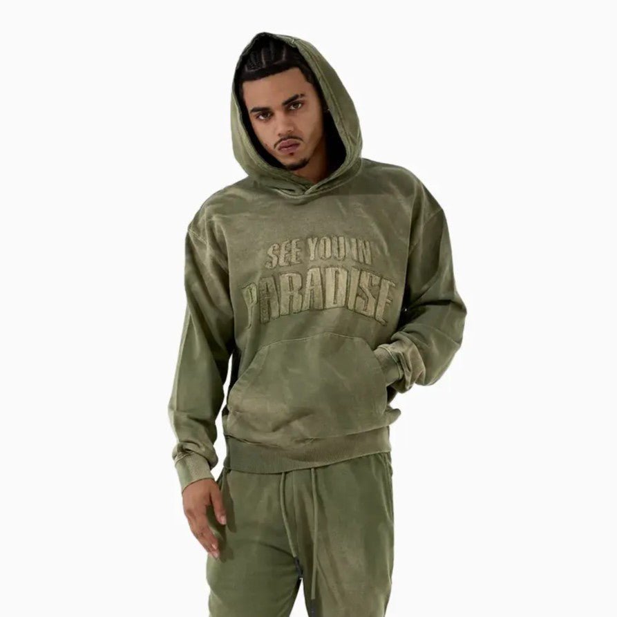 Men's Oasis Washed Pull Over Hoodie Jordan Craig - Tops and Bottoms USA