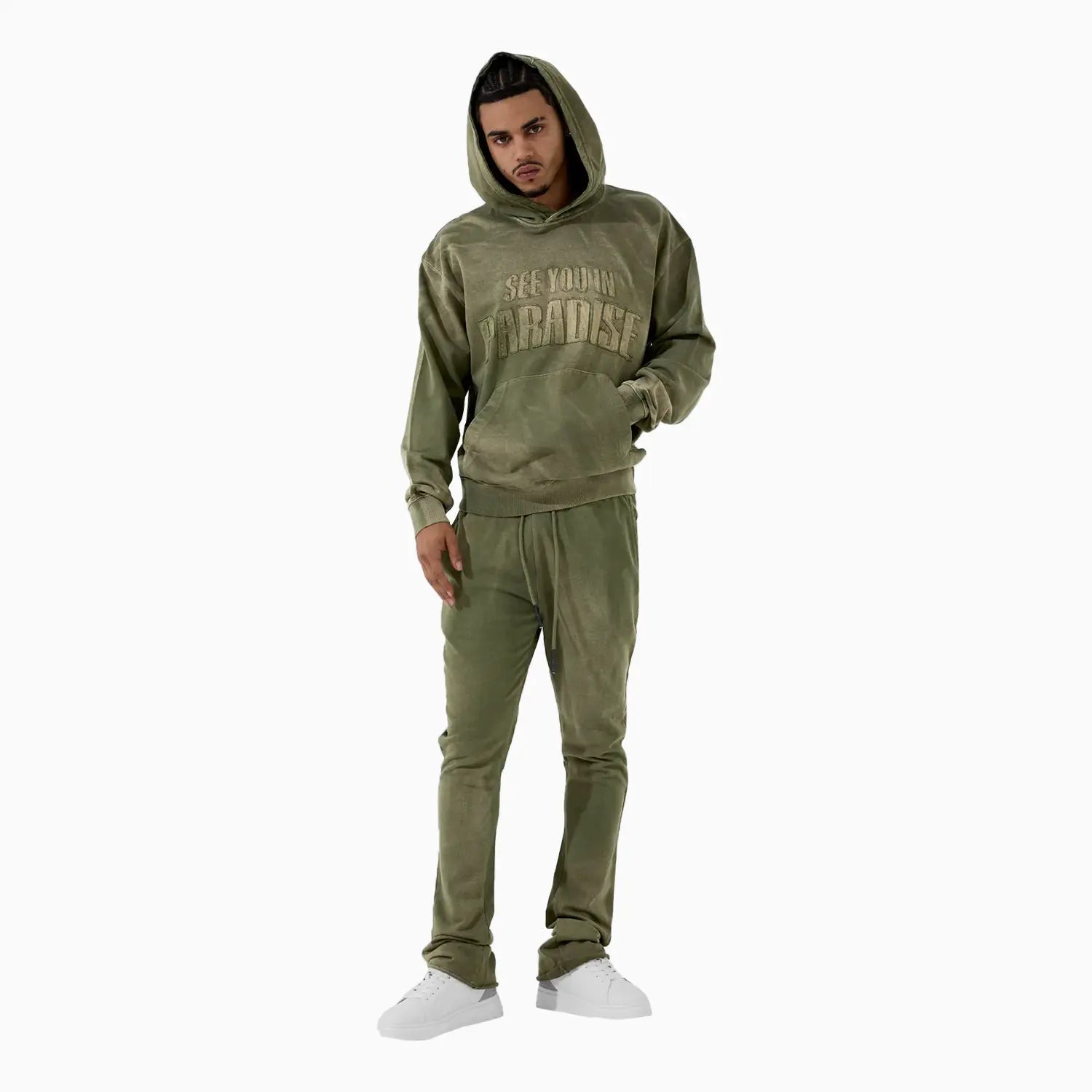 Men's Oasis Washed Pull Over Hoodie Jordan Craig - Tops and Bottoms USA