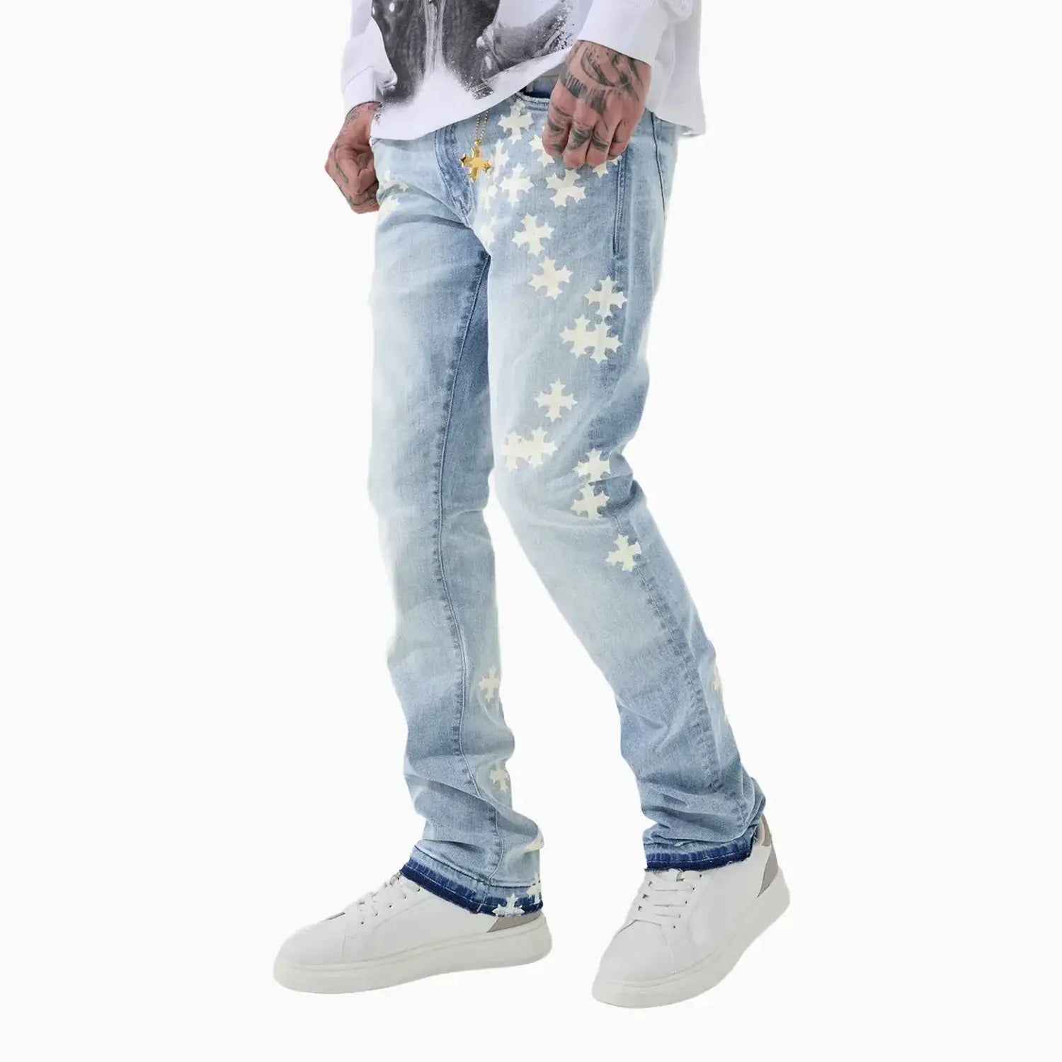 Men's Super Skinny Stacked Forbidden Fruit Denim Pant