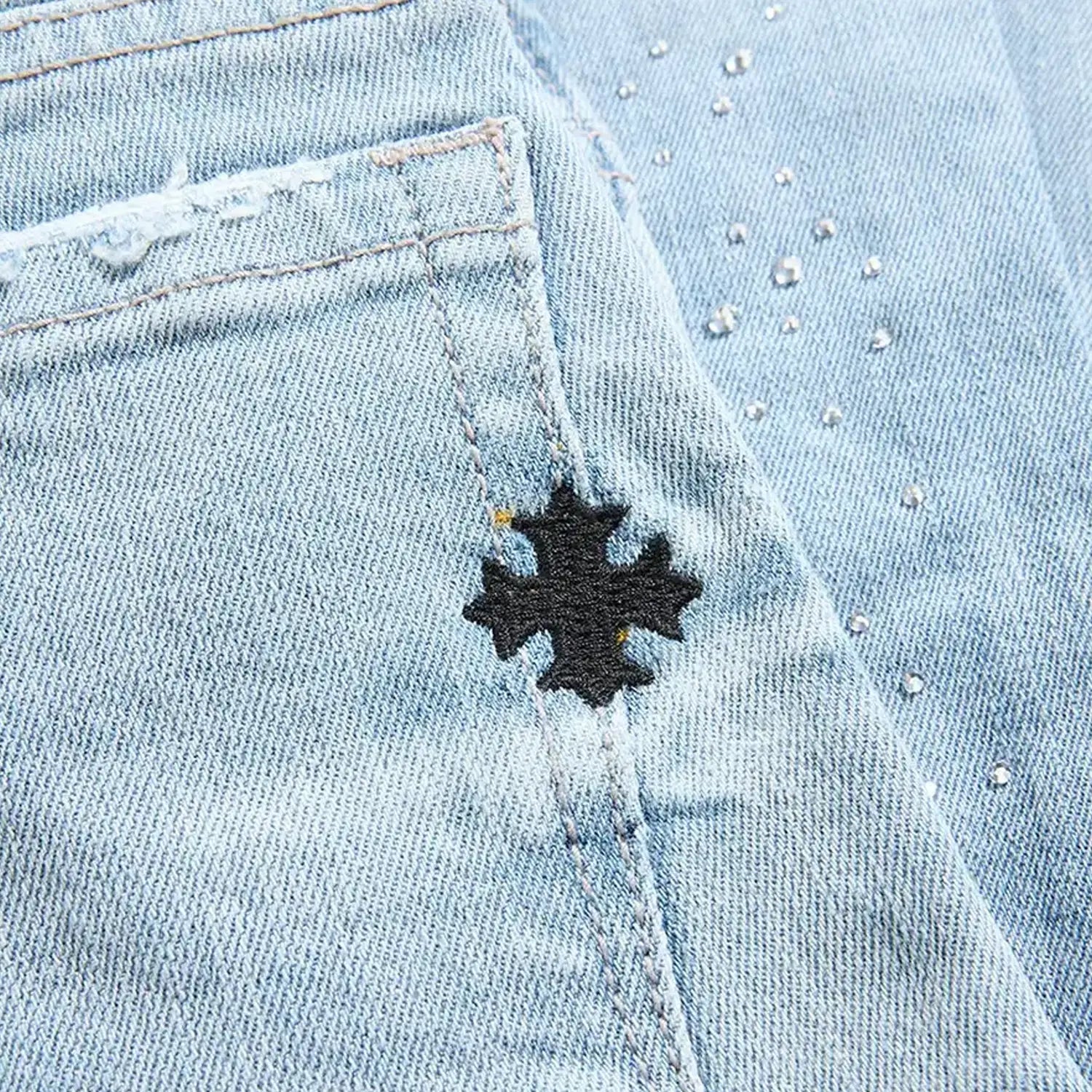 Men's Super Skinny Stacked Starry Night Denim Pant Jordan Craig - Tops and Bottoms USA