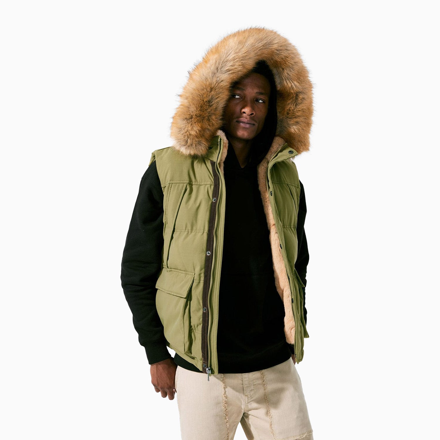 jordan-craig-mens-yukon-fur-lined-hooded-puffer-vest-9374v-armygreen