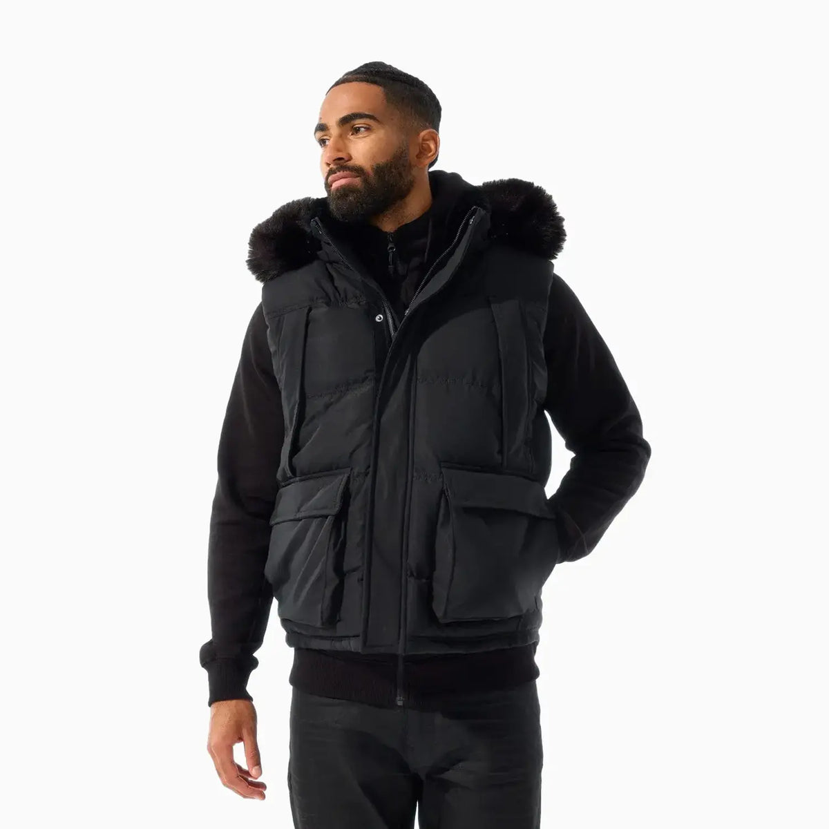 Jordan Craig Men's Yukon Fur Lined Puffer Vest Jordan Craig Men's Yukon Fur Lined Puffer Vest