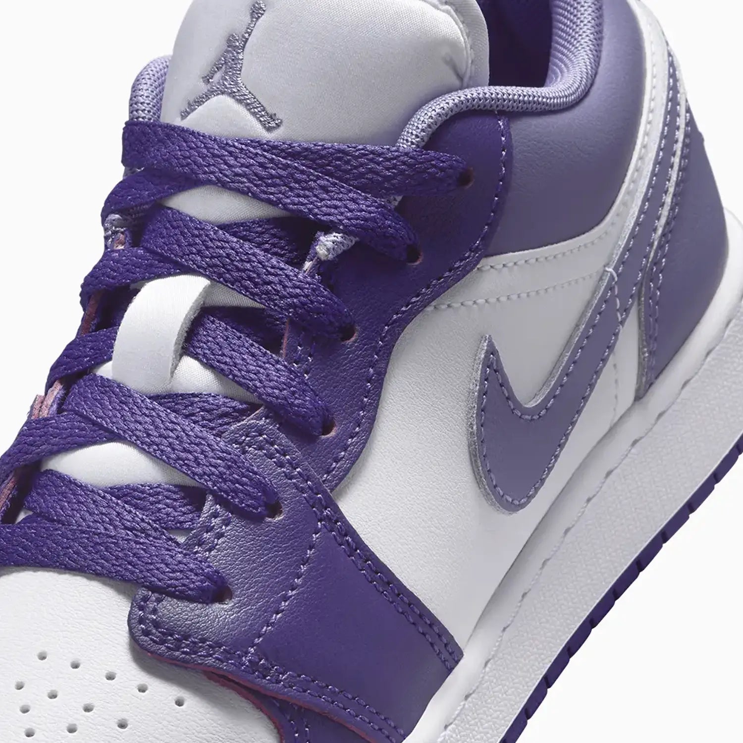Kid's Air Jordan 1 Low "Court Purple White Dusty Amethyst" Grade School