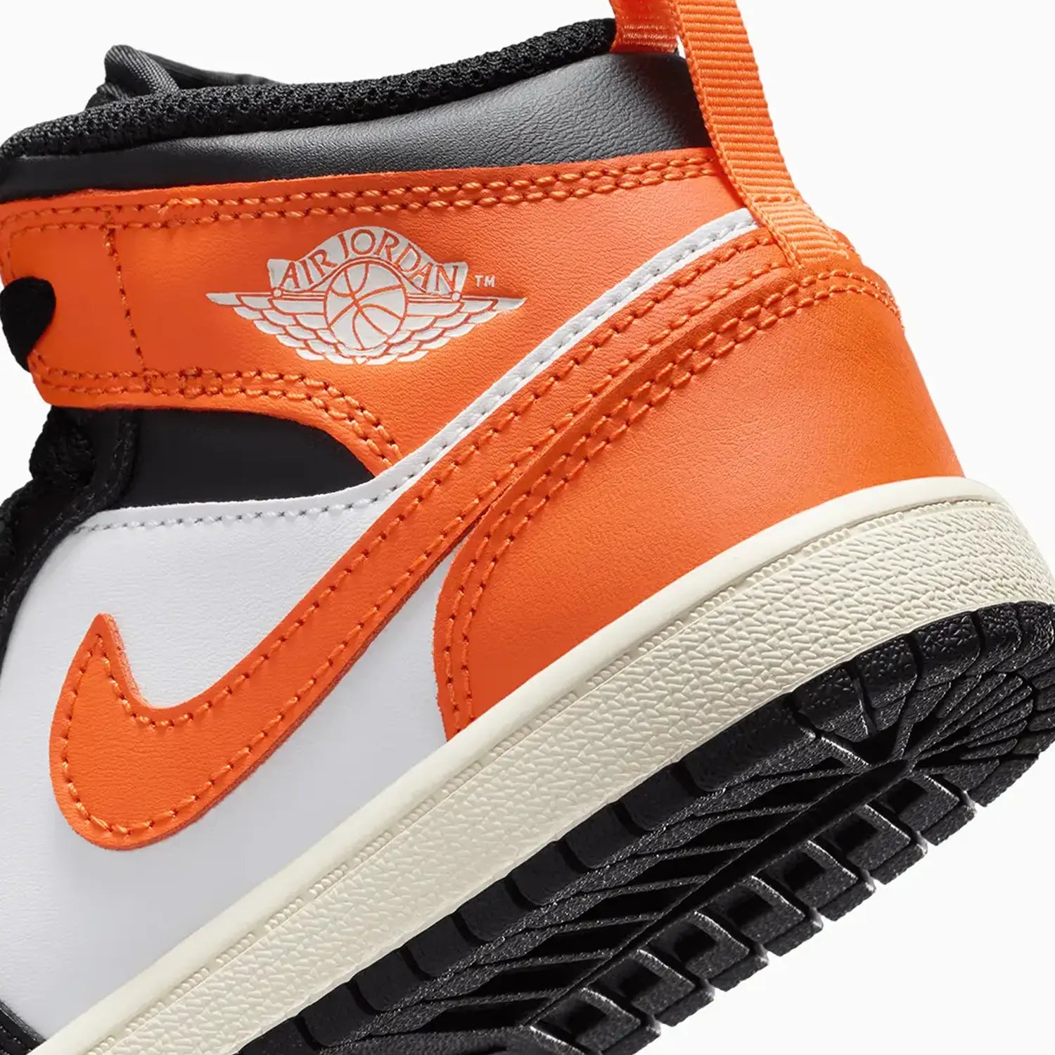 Kid's Air Jordan 1 Mid Black "Toe Starfish" Pre-School