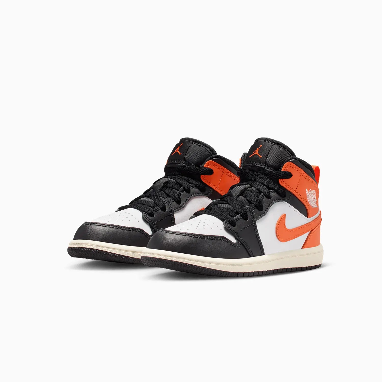 Kid's Air Jordan 1 Mid Black "Toe Starfish" Pre-School