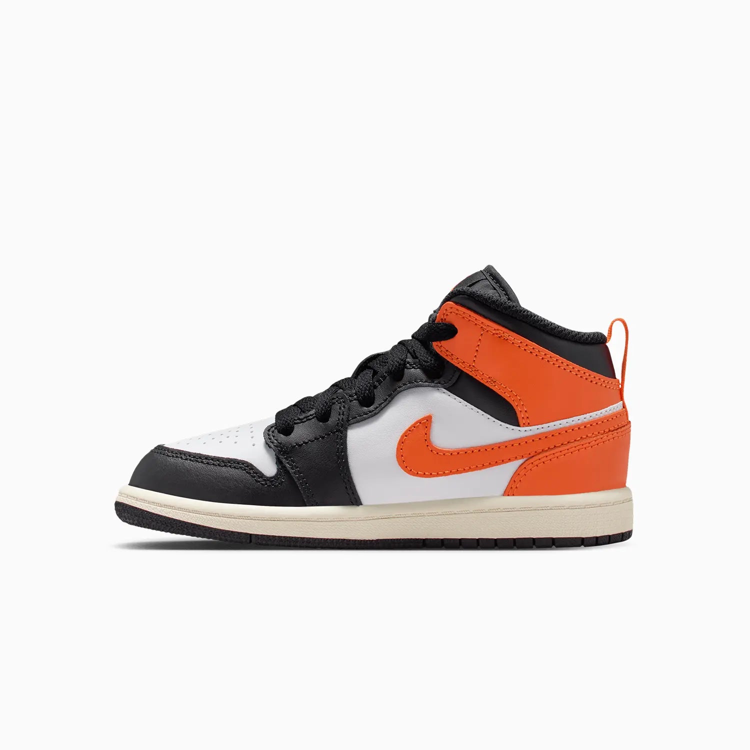 Kid's Air Jordan 1 Mid Black "Toe Starfish" Pre-School