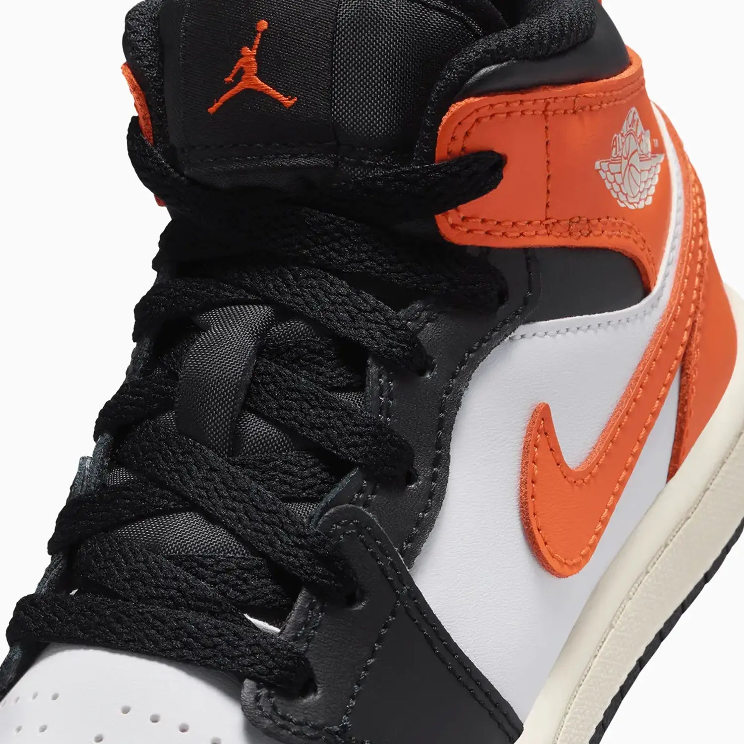 Kid's Air Jordan 1 Mid Black "Toe Starfish" Pre-School