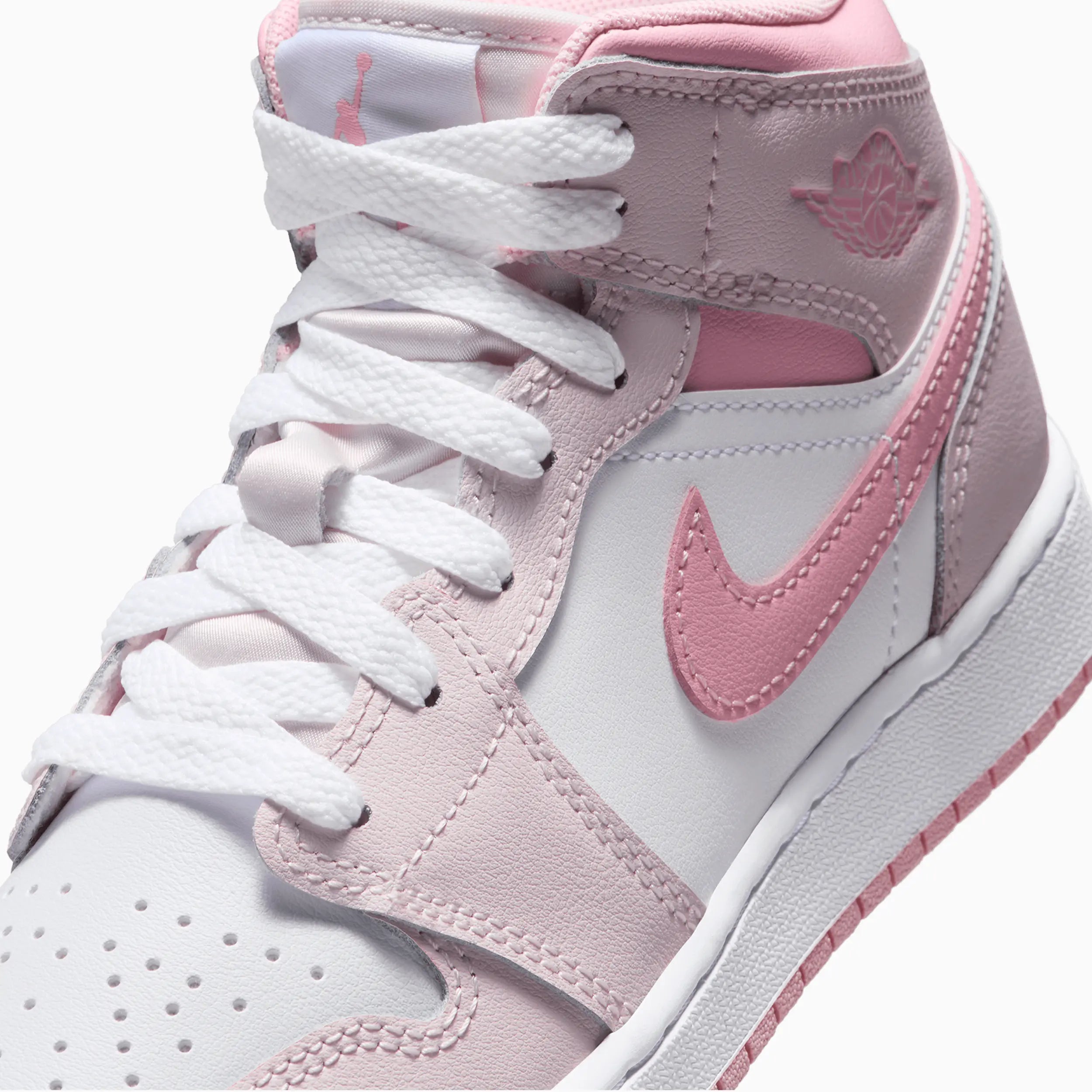 Kid's Air Jordan 1 Mid "Pearl Pink White" Grade School