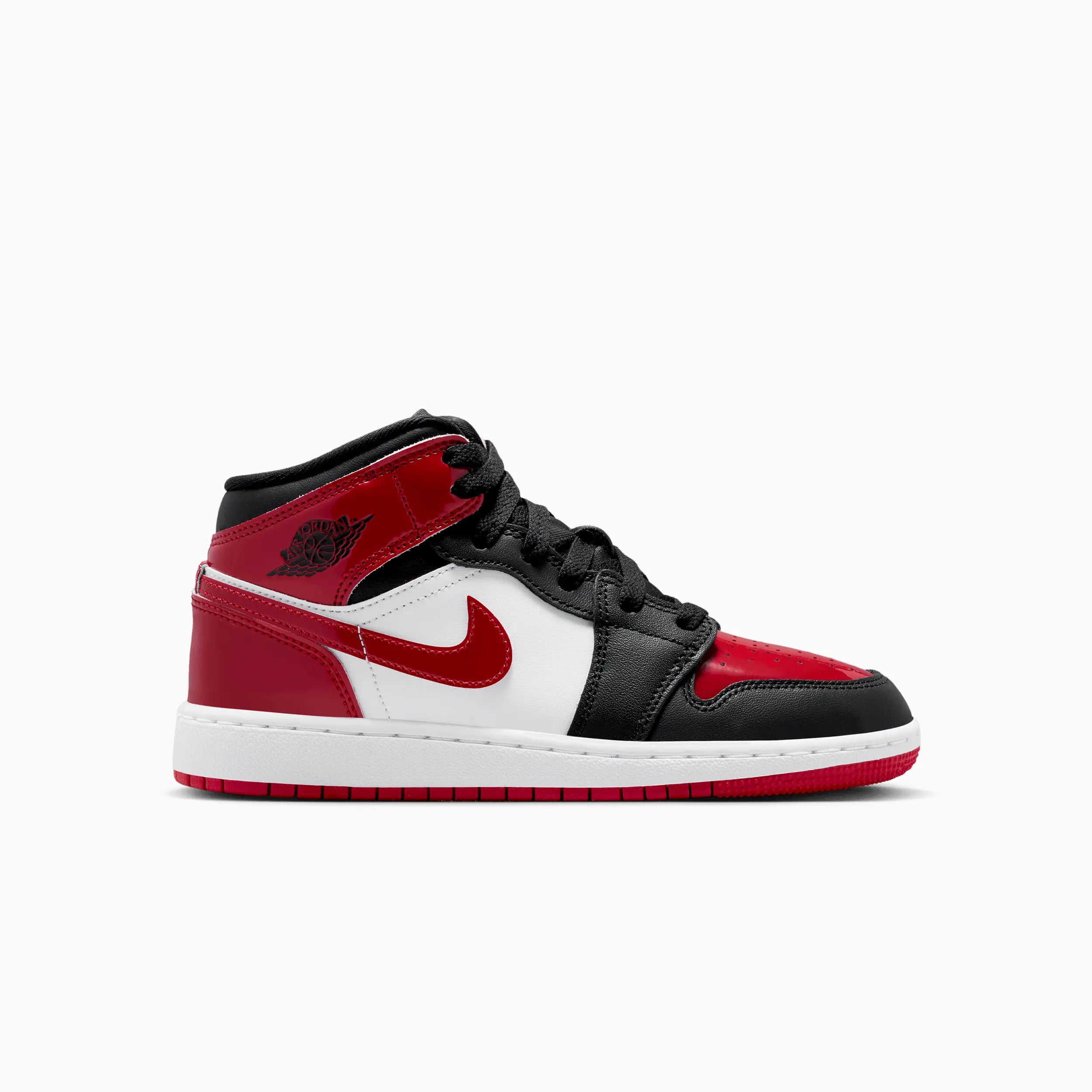 Kid's Air Jordan 1 Mid SE "Patent Bred Toe" Grade School