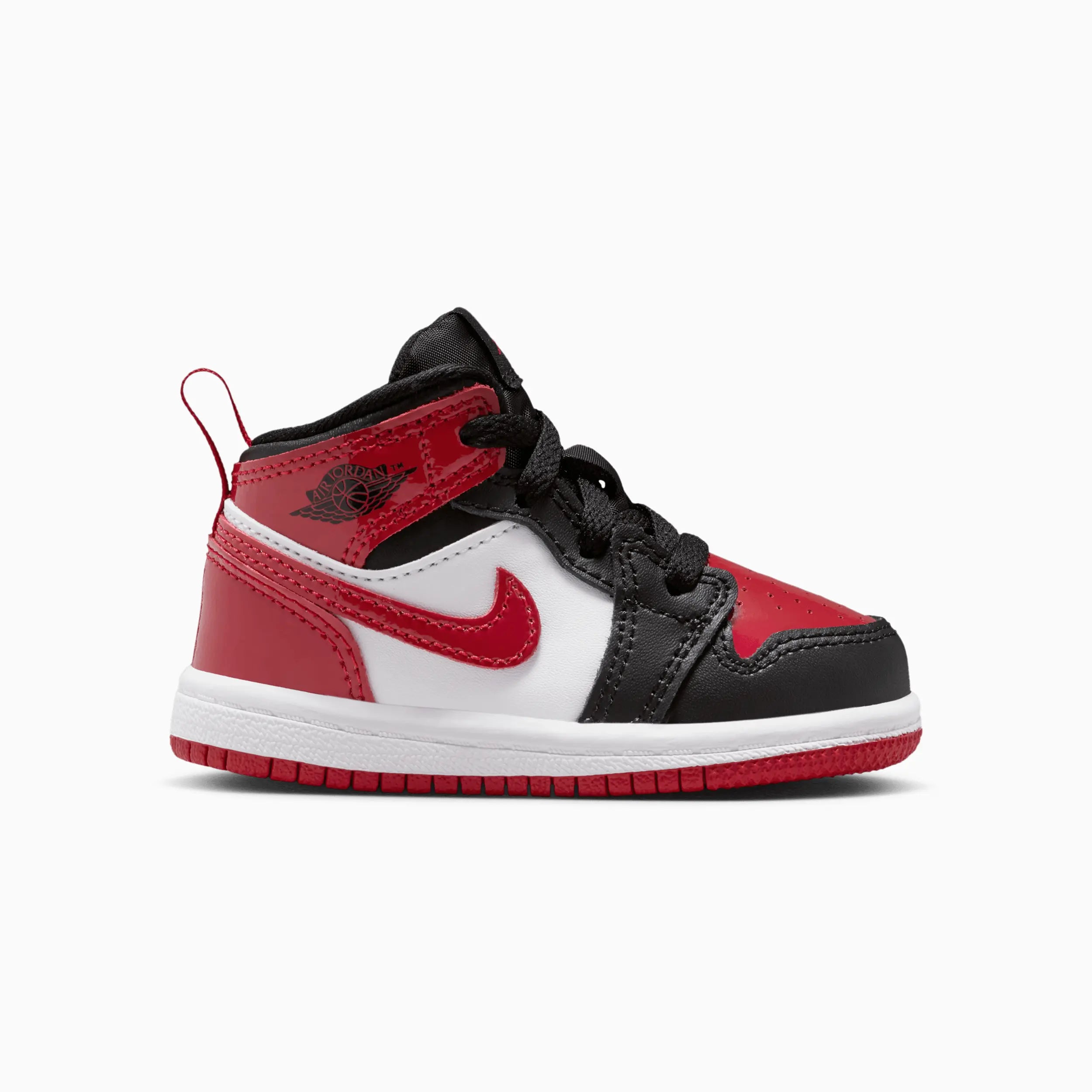 Kid's Jordan 1 Mid SE "Patent Bred Toe" Toddlers