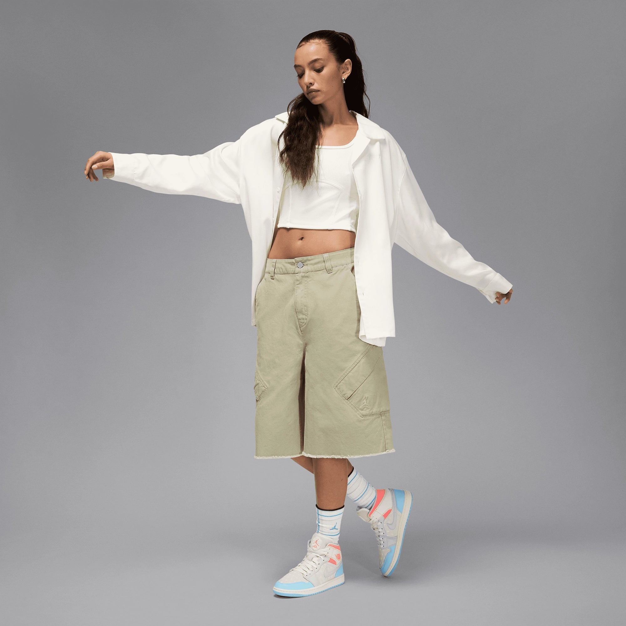 Women's Air Jordan 1 Mid "Sail Hot Lava Blue Chill"