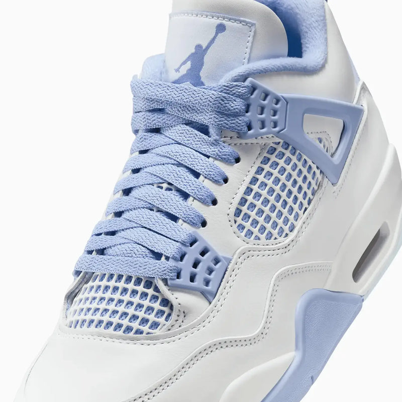AJ4 Mid “Forget Me Not”  - Close-up side/front view (Angled macro shot)