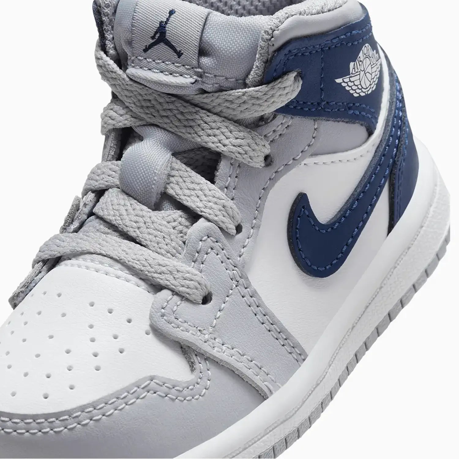 Kid s Air Jordan 1 Mid Wolf Grey Midnight Navy Toddlers