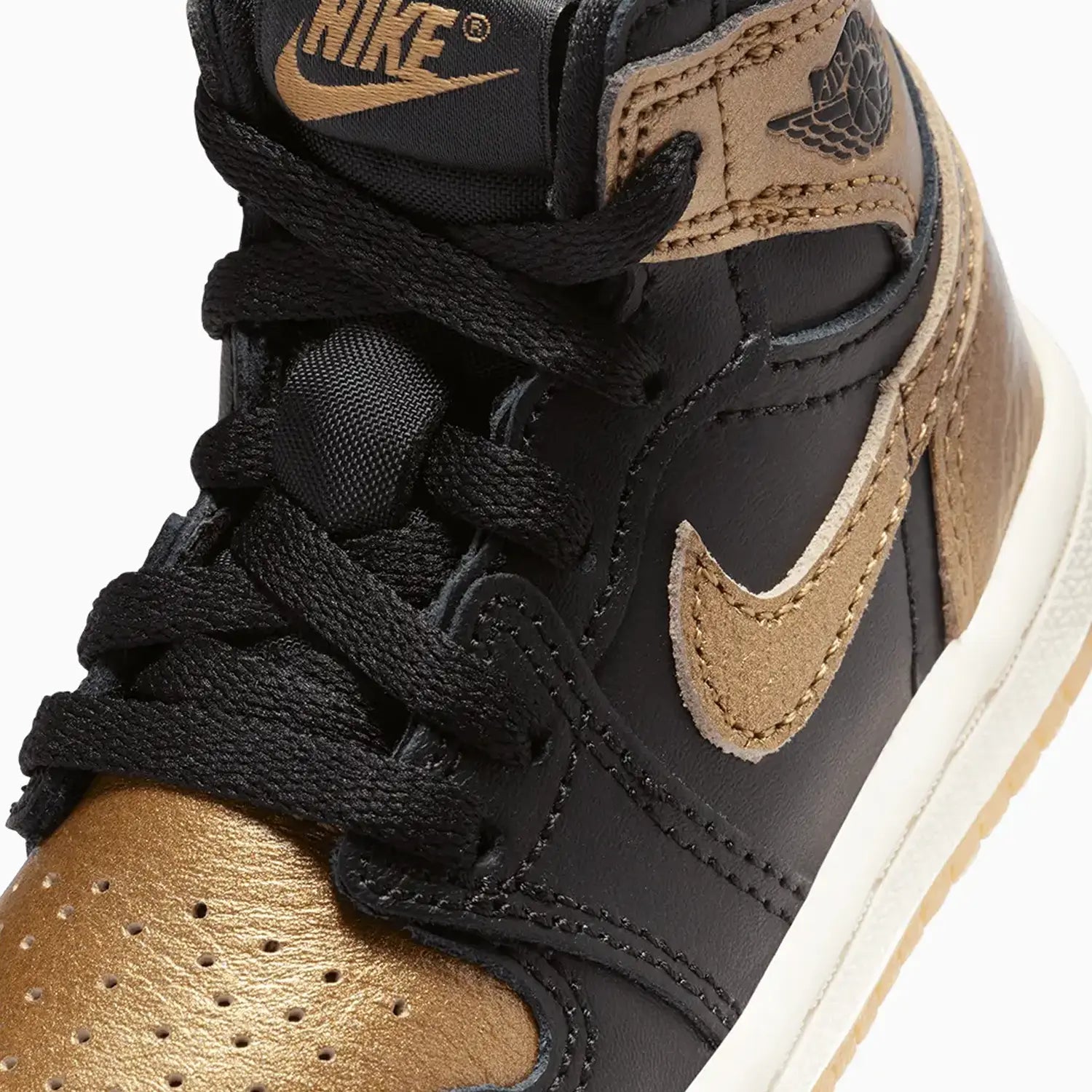 Kids black and gold jordans discount