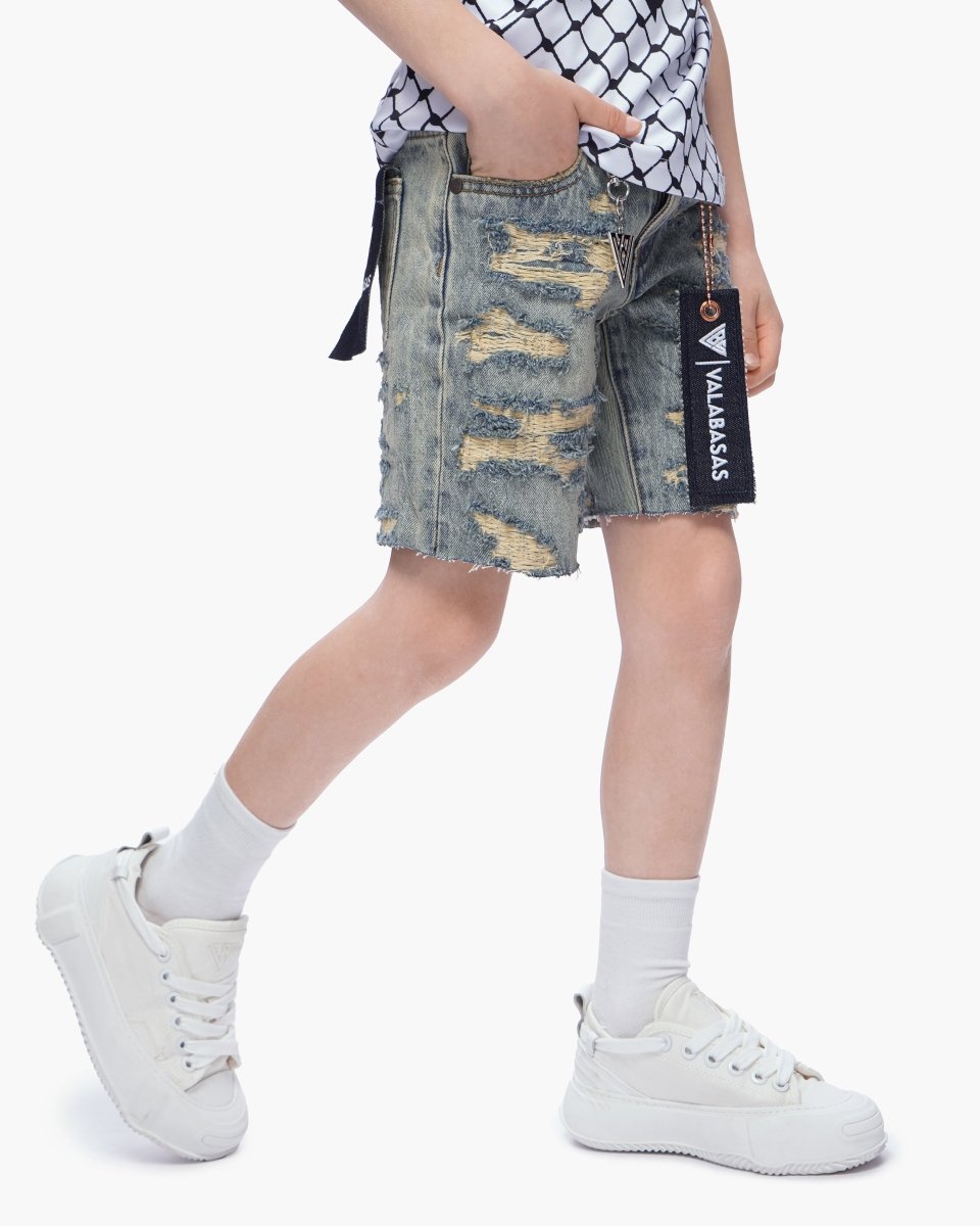 Kid's Incise Denim Shorts