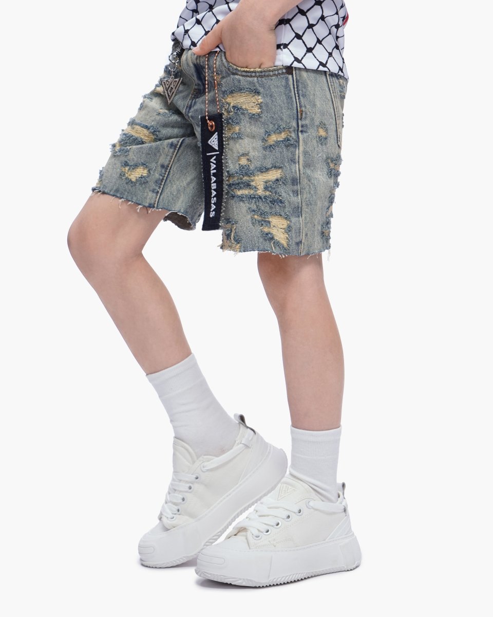 Kid's Incise Denim Shorts