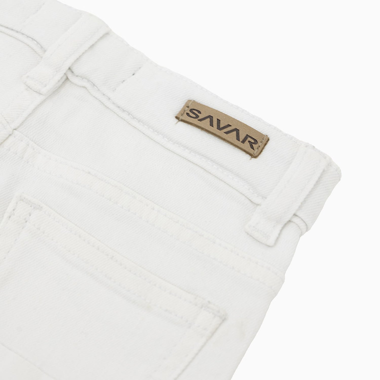 Kid's Savar White Slim Denim Jeans Pant
