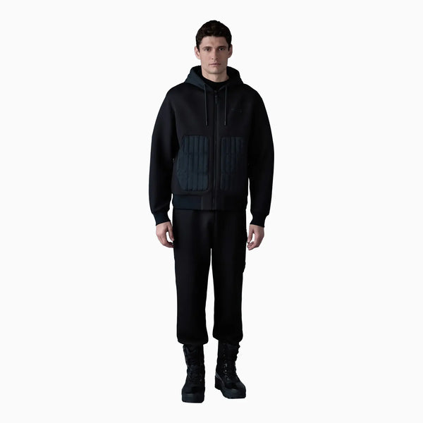 Mackage Men's CRUZ Zip-Up Hybrid Vertical Quilt Hoodie