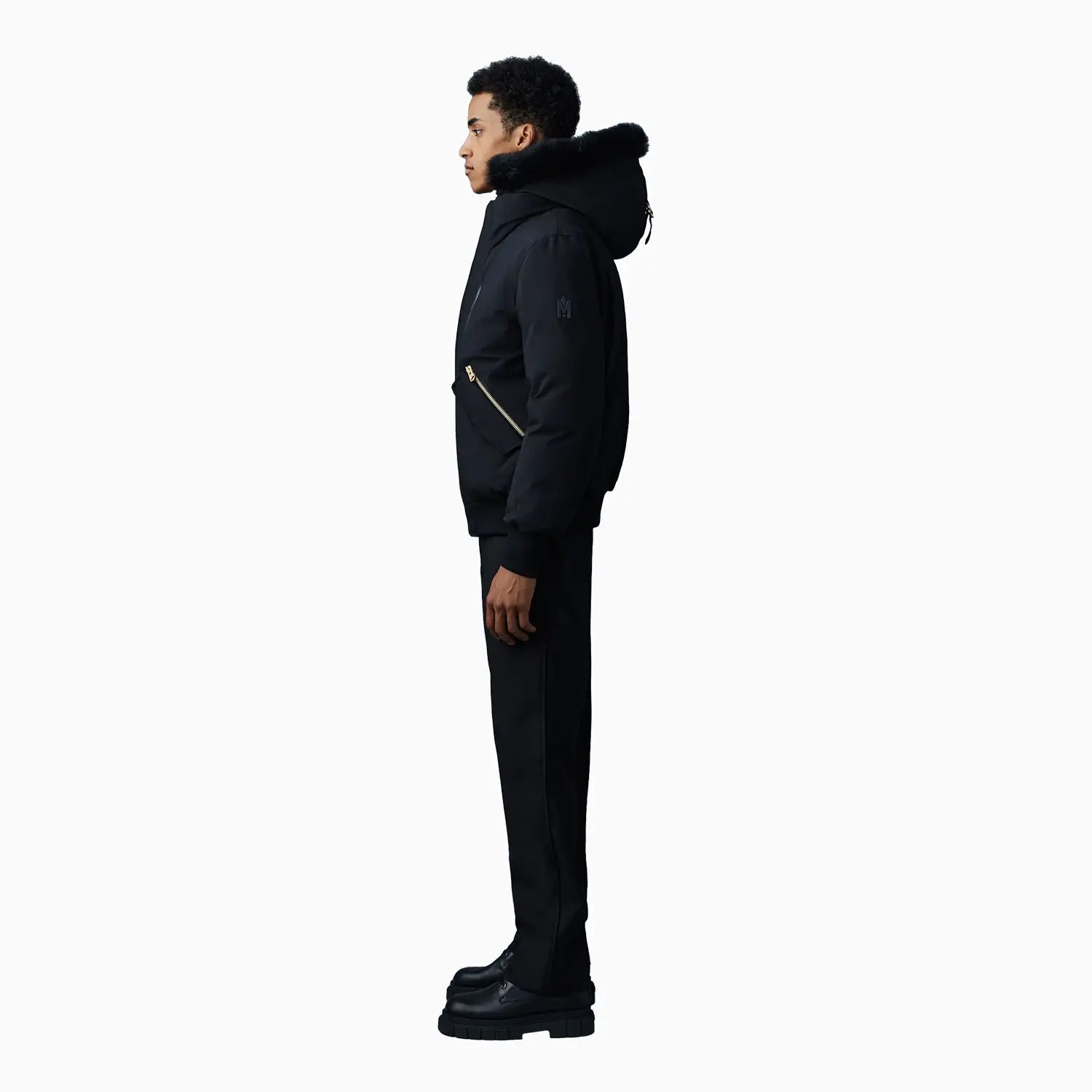 Mackage Men's DIXON 2-in-1 Nordic Tech Down Bomber With Blue Fox Fur Mackage Men's DIXON 2-in-1 Nordic Tech Down Bomber With Blue Fox Fur