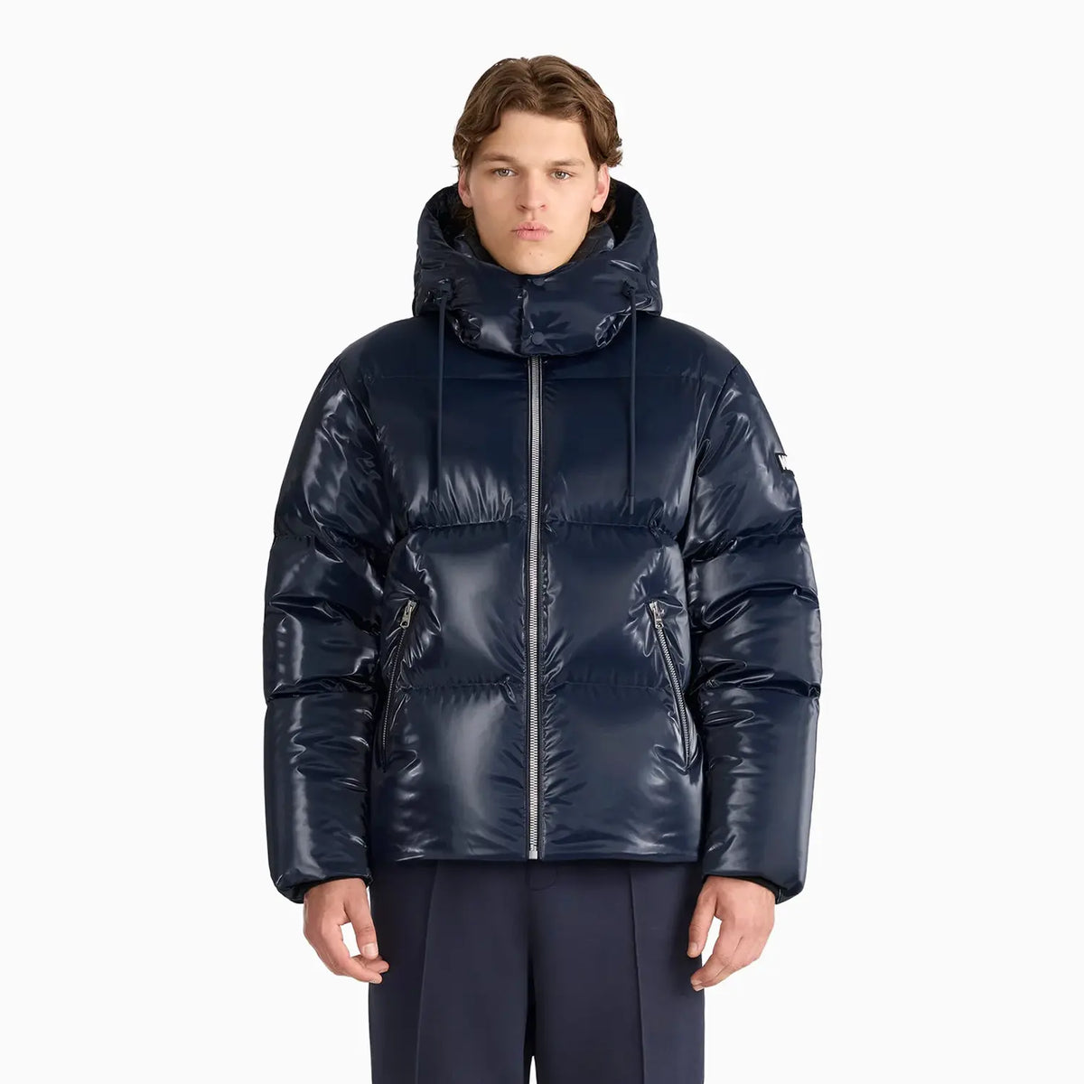 Men's KENT-GLO High-Gloss Removable Hooded Down Jacket