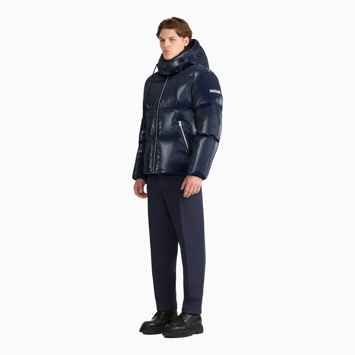 Men's KENT-GLO High-Gloss Removable Hooded Down Jacket