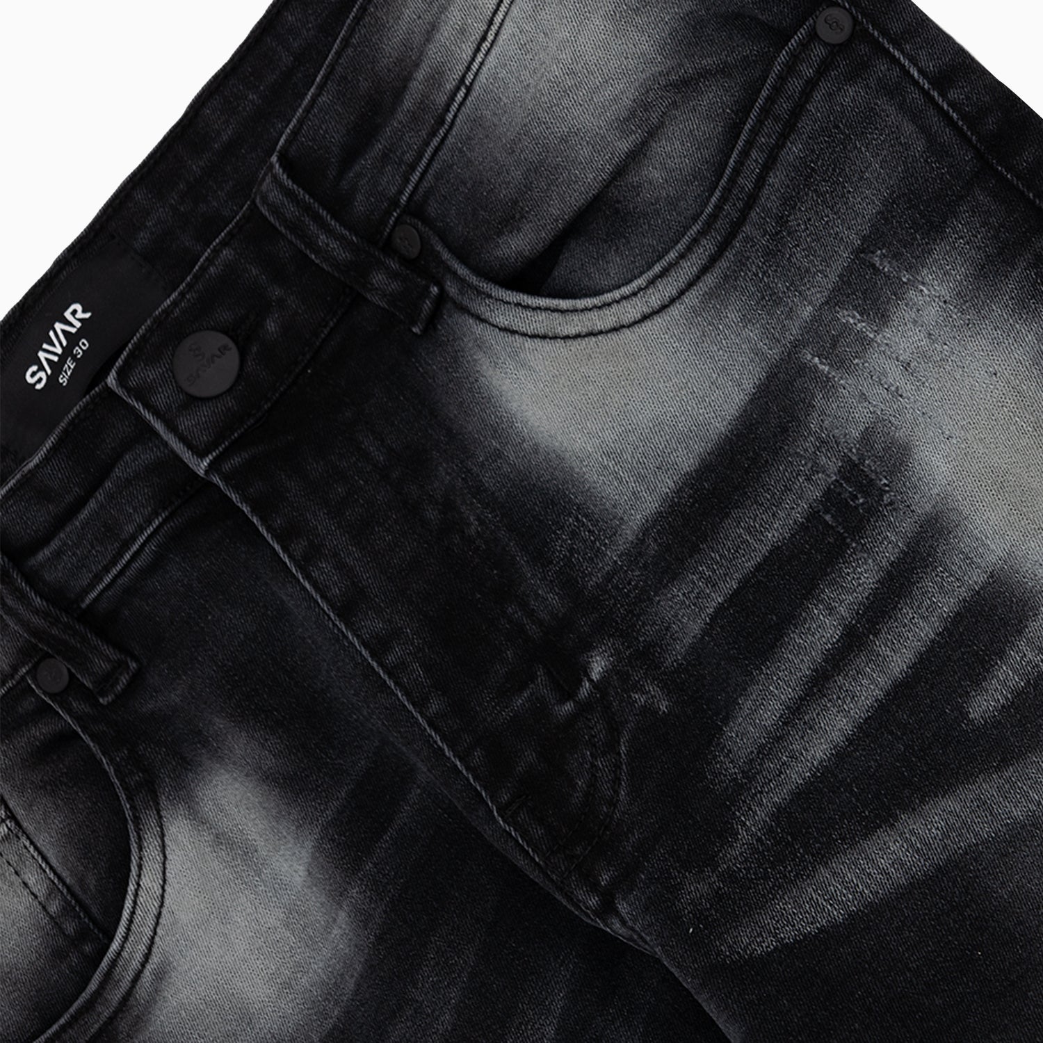 Men's Savar Black Wash Slim Denim Jeans Pant