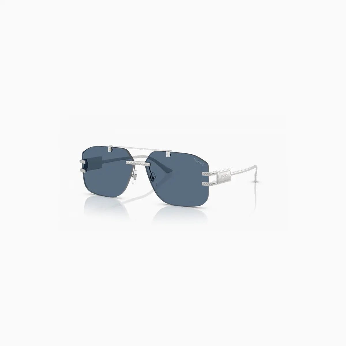 Men's Varsace Metal Silver Blue Sunglasses Versace - Tops and Bottoms USA