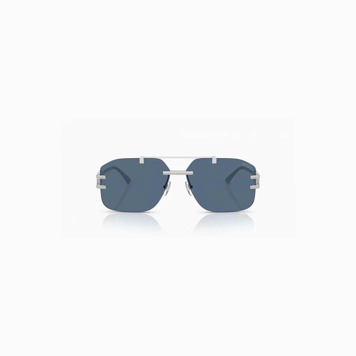 Men's Varsace Metal Silver Blue Sunglasses Versace - Tops and Bottoms USA