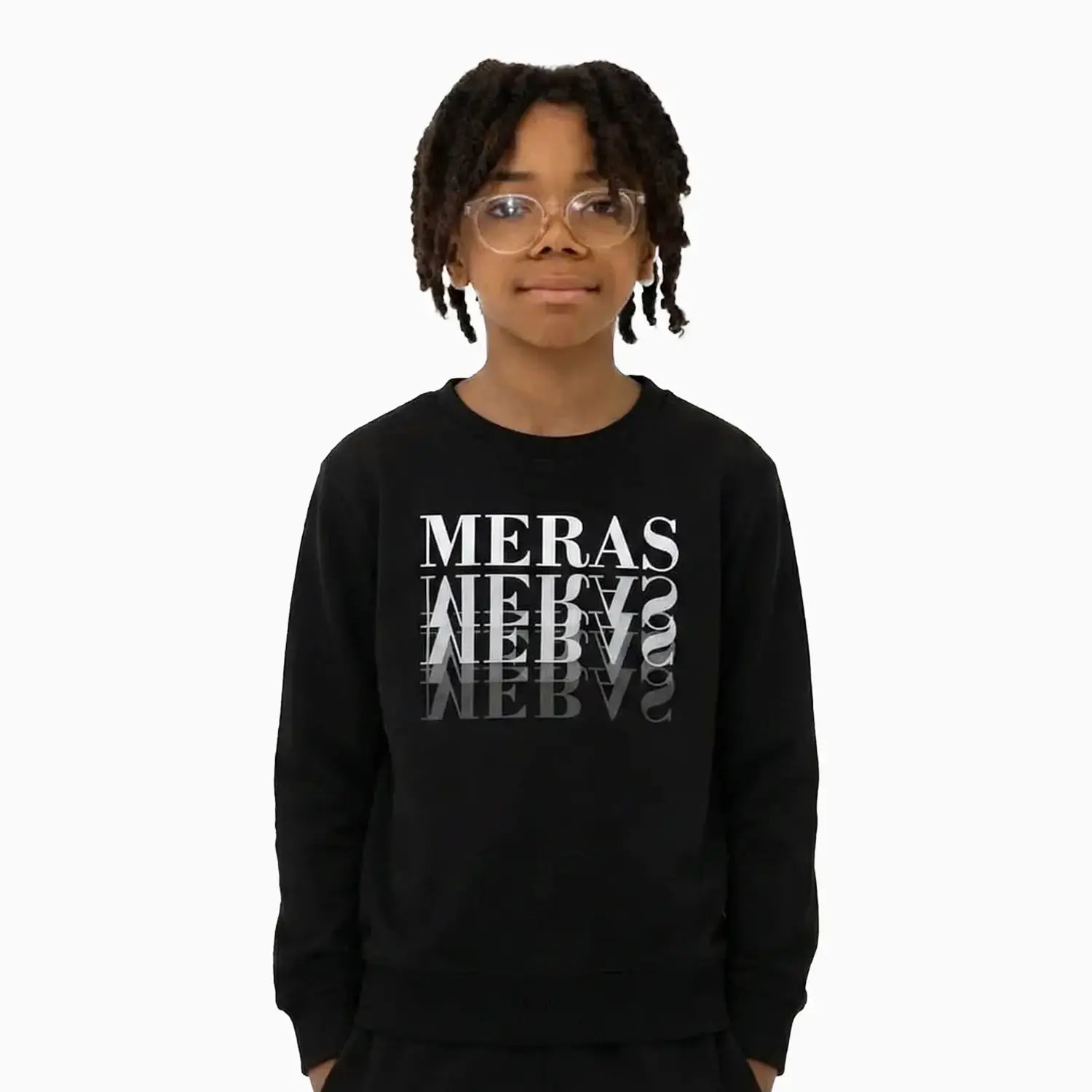 Kid's Gradient Text Crew Neck Sweatshirt