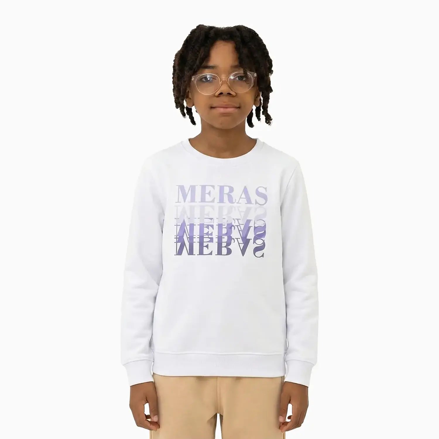 Kid's Gradient Text Crew Neck Sweatshirt