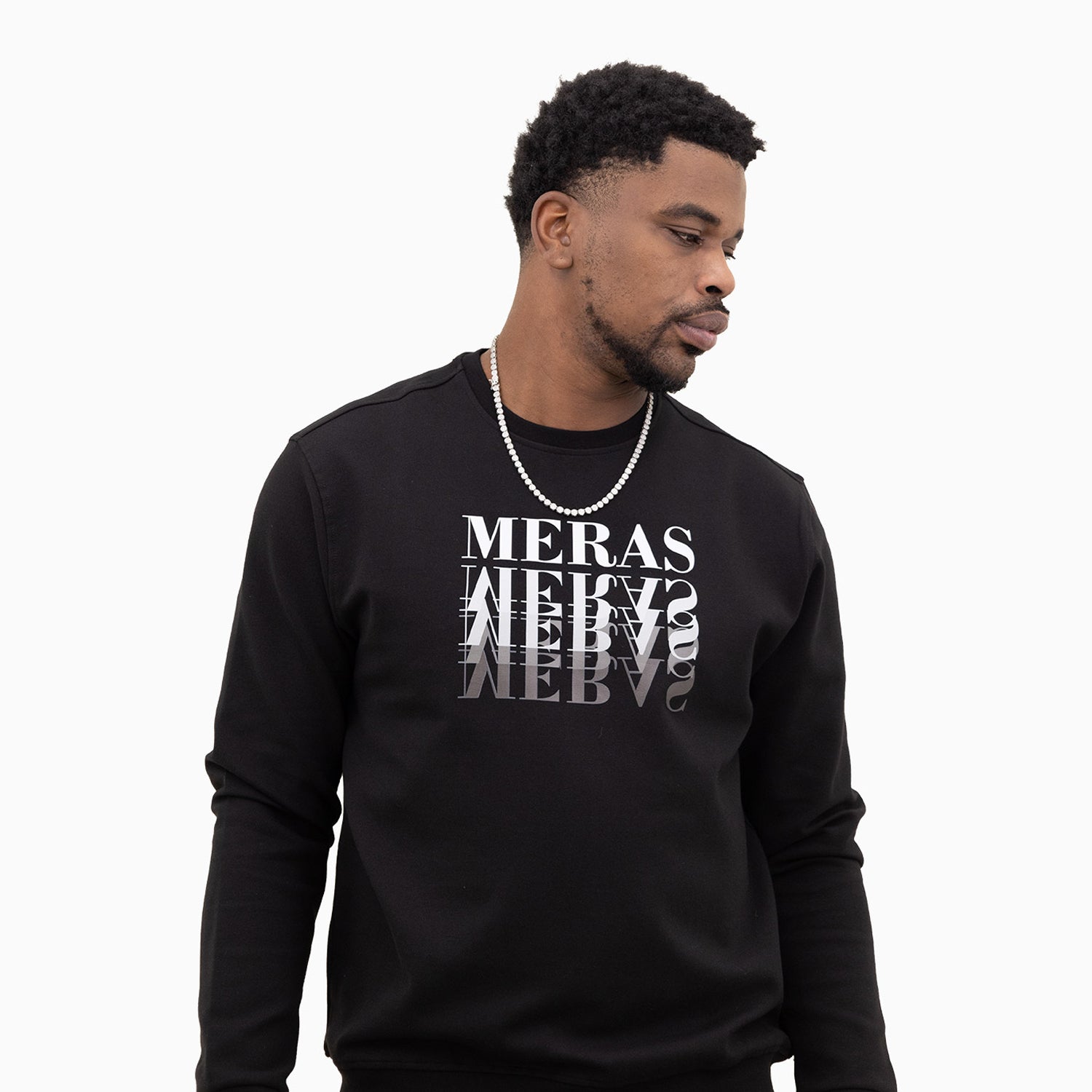 meras-mens-classic-logo-crew-neck-sweatshirt-mc2302-black
