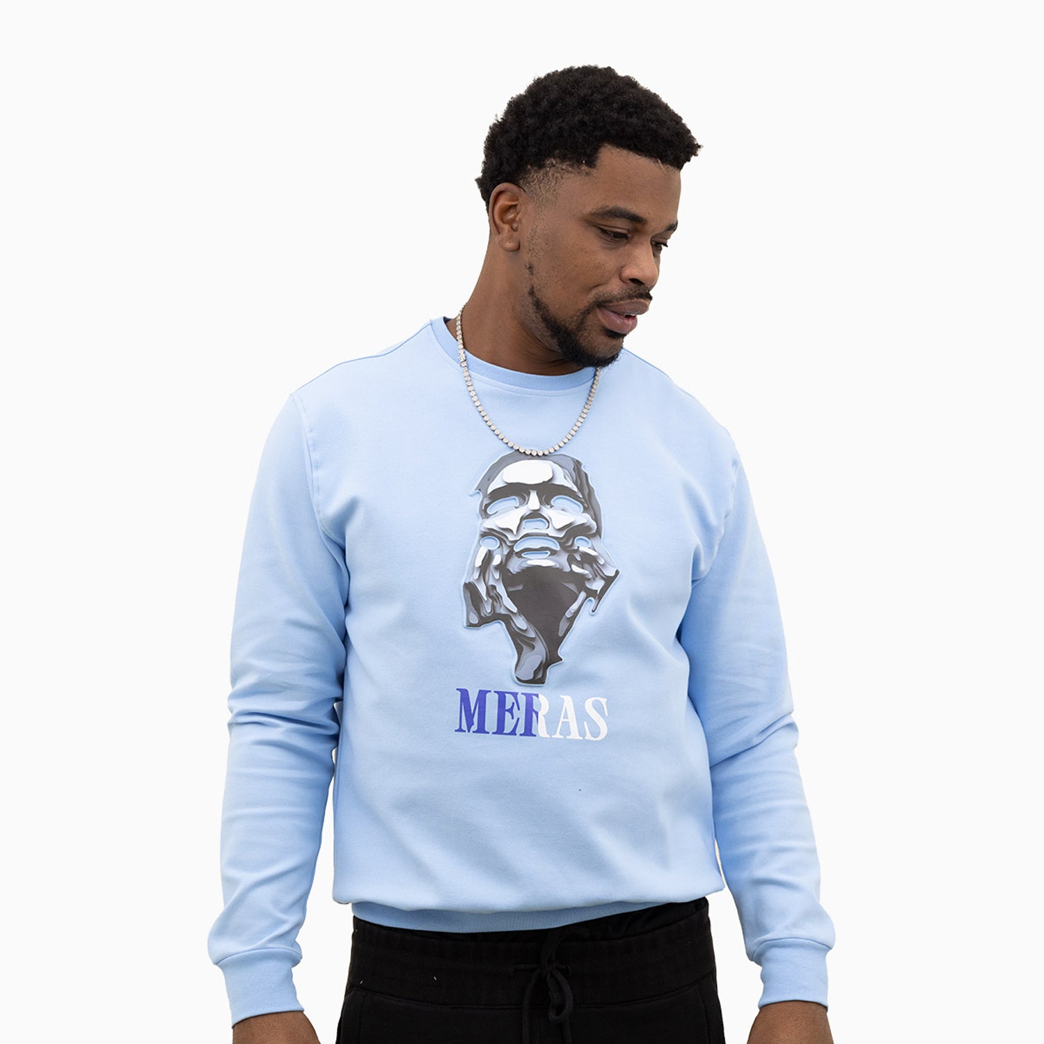 meras-mens-classic-logo-crew-neck-sweatshirt-mc2303-blue
