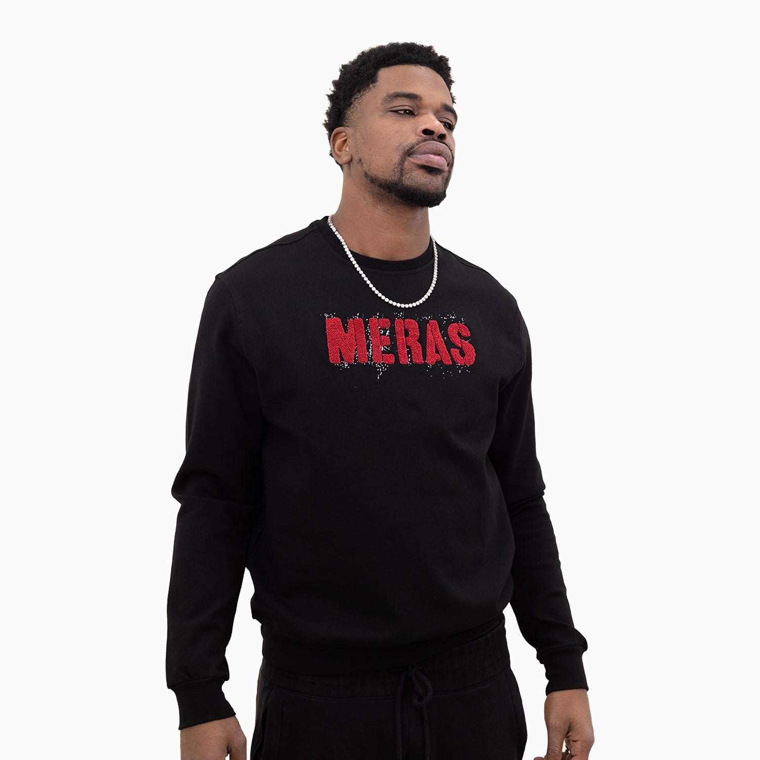 meras-mens-classic-logo-crew-neck-sweatshirt-mc2307-black