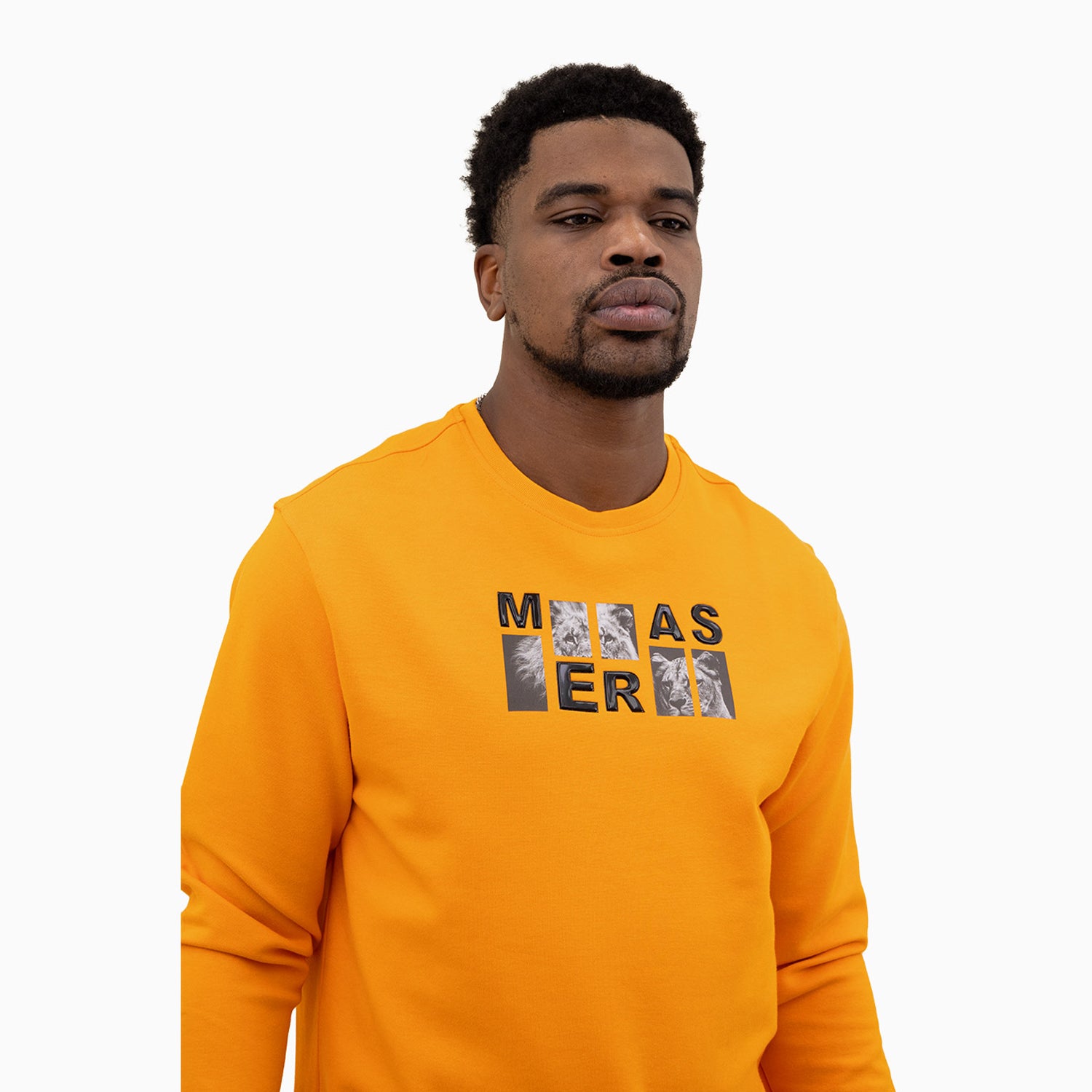 meras-mens-classic-logo-crew-neck-sweatshirt-mc2308-orange