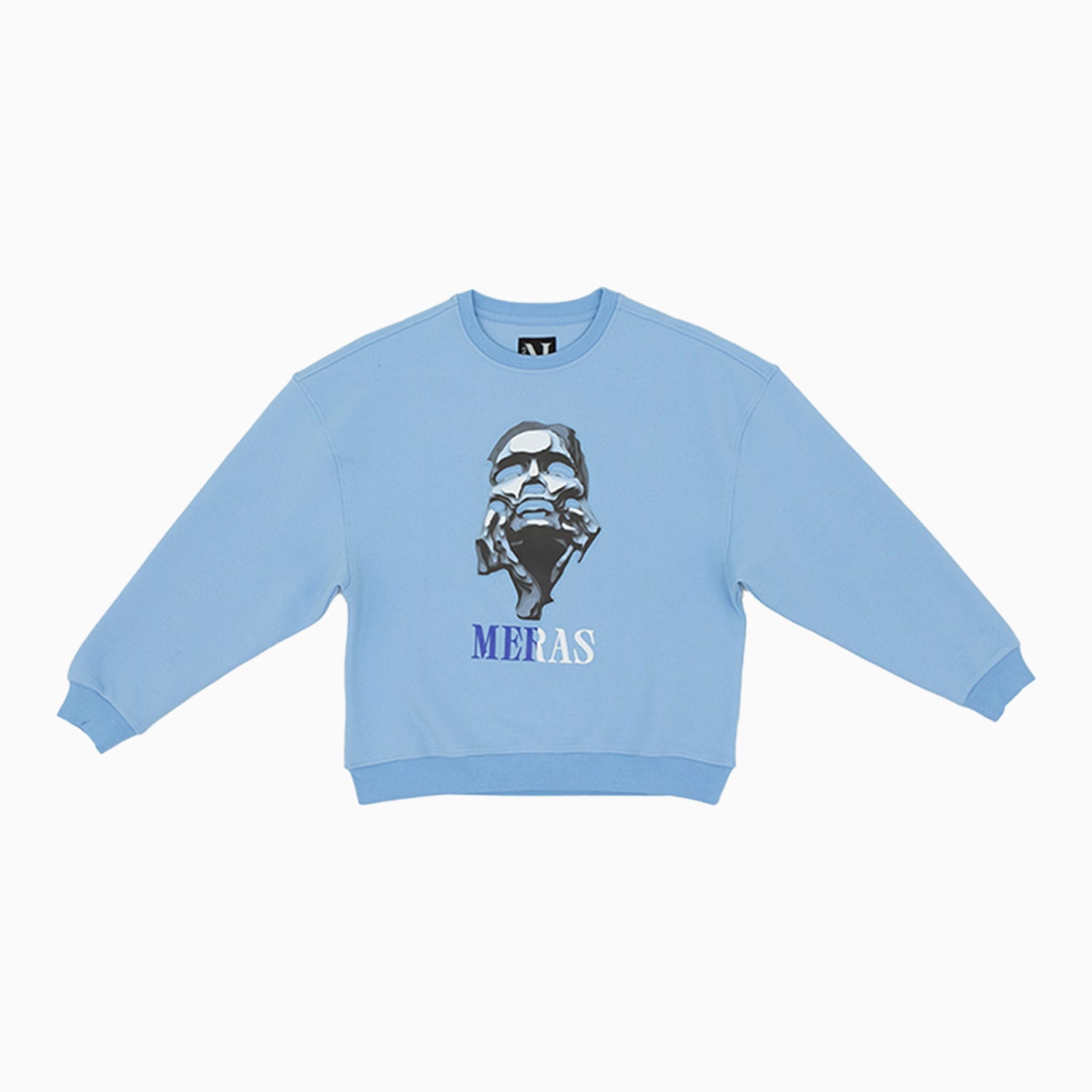 meras-womens-grey-lady-crew-neck-sweatshirt-mcw2303-blue