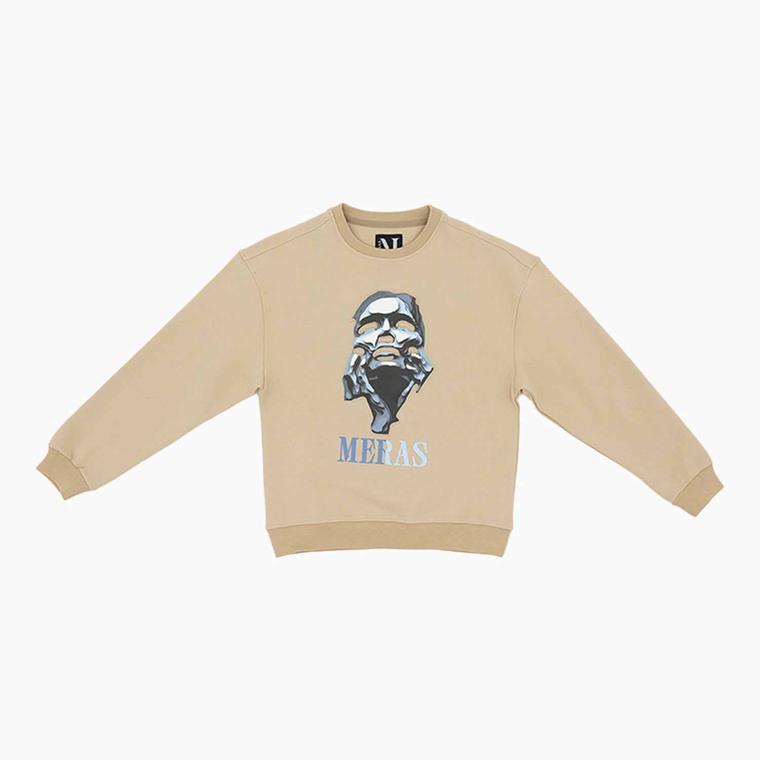 meras-womens-grey-lady-crew-neck-sweatshirt-mcw2303-tan